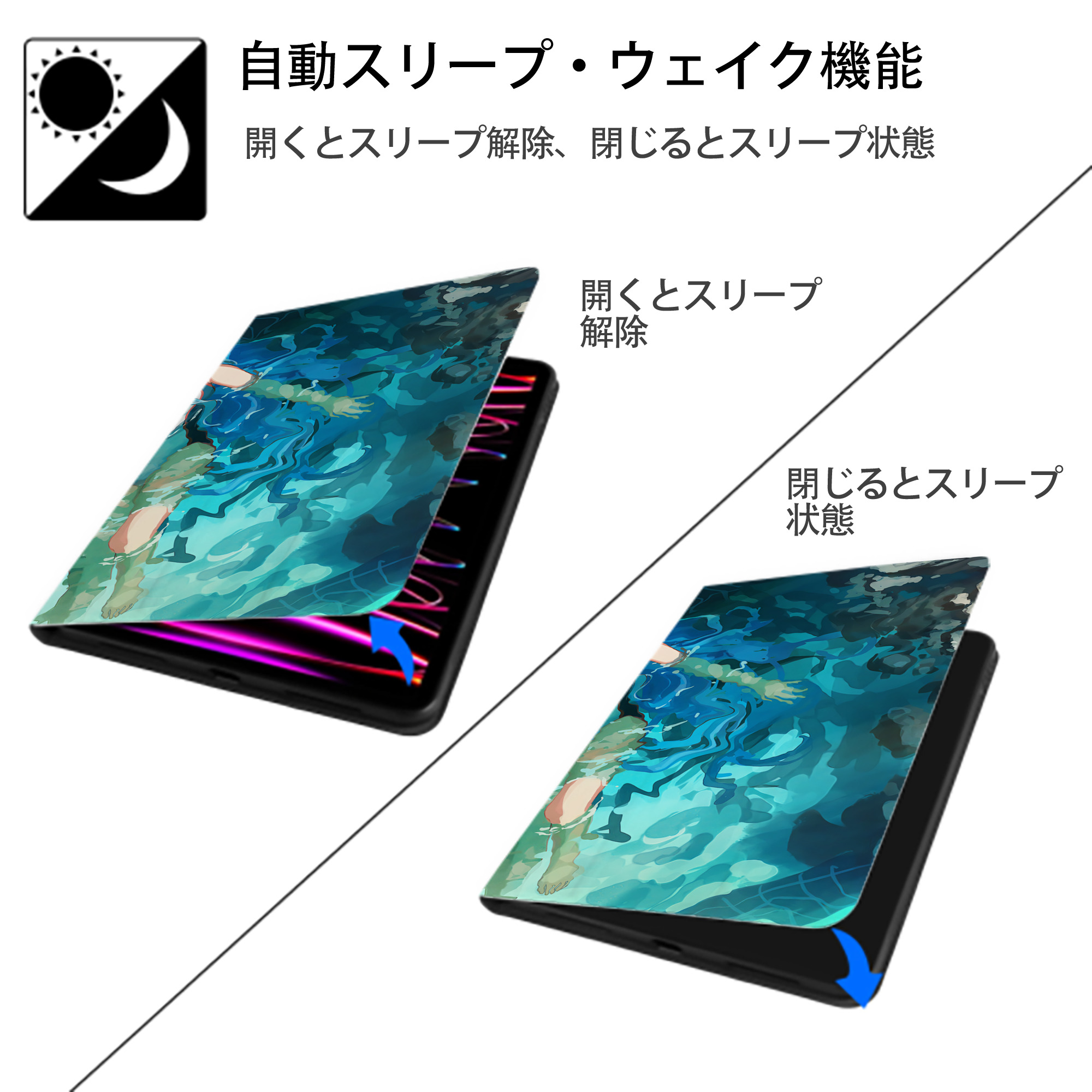 EVA 新世紀エヴァンゲリオン IPad ケース ブック型 PUレザー TPU 耐衝撃 軽量 薄型 ペン収納なし 全面保護 IPad 各モデル対応
