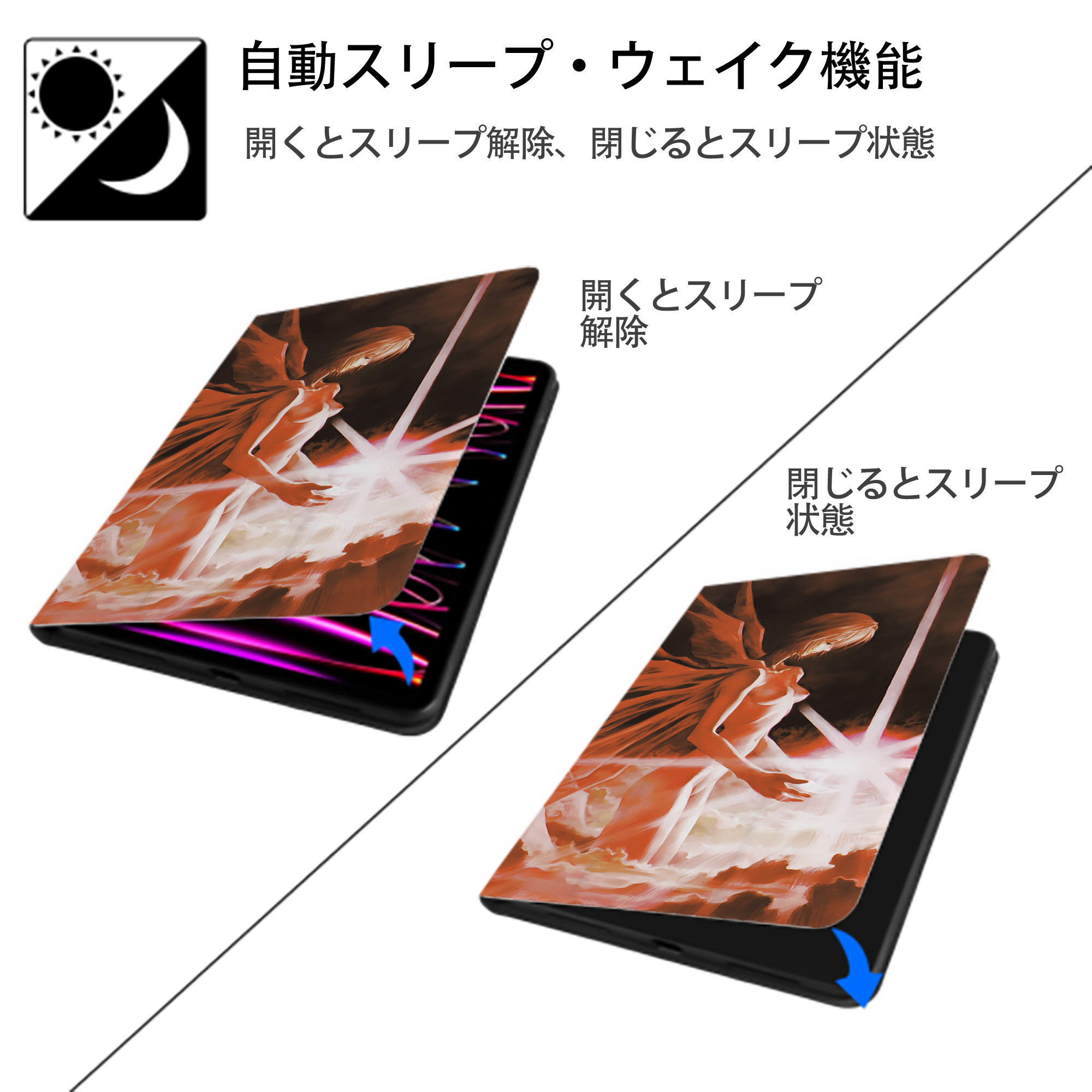 EVA 新世紀エヴァンゲリオン IPad ケース ブック型 PUレザー TPU 耐衝撃 軽量 薄型 ペン収納なし 全面保護 IPad 各モデル対応