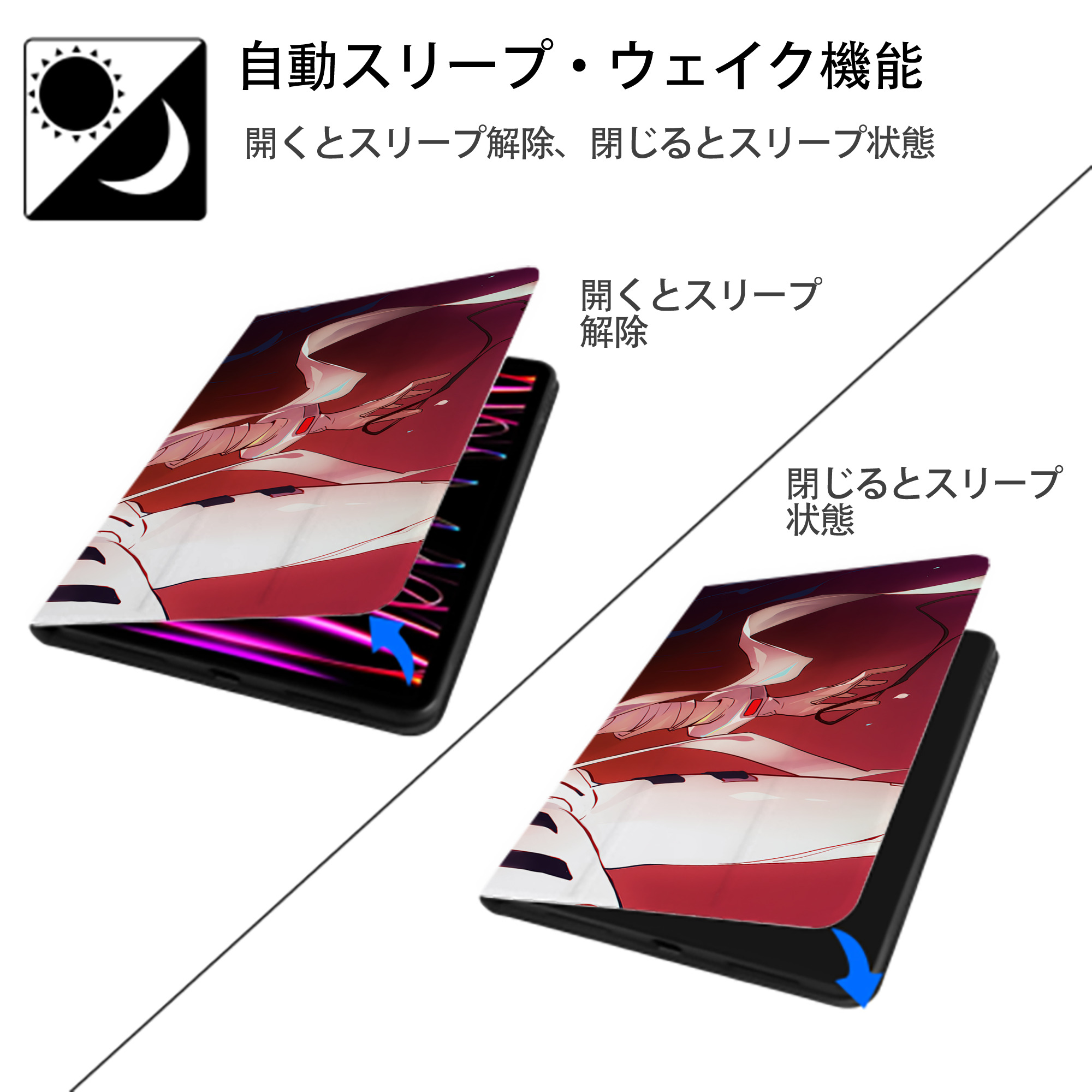 EVA 新世紀エヴァンゲリオン IPad ケース ブック型 PUレザー TPU 耐衝撃 軽量 薄型 ペン収納なし 全面保護 IPad 各モデル対応