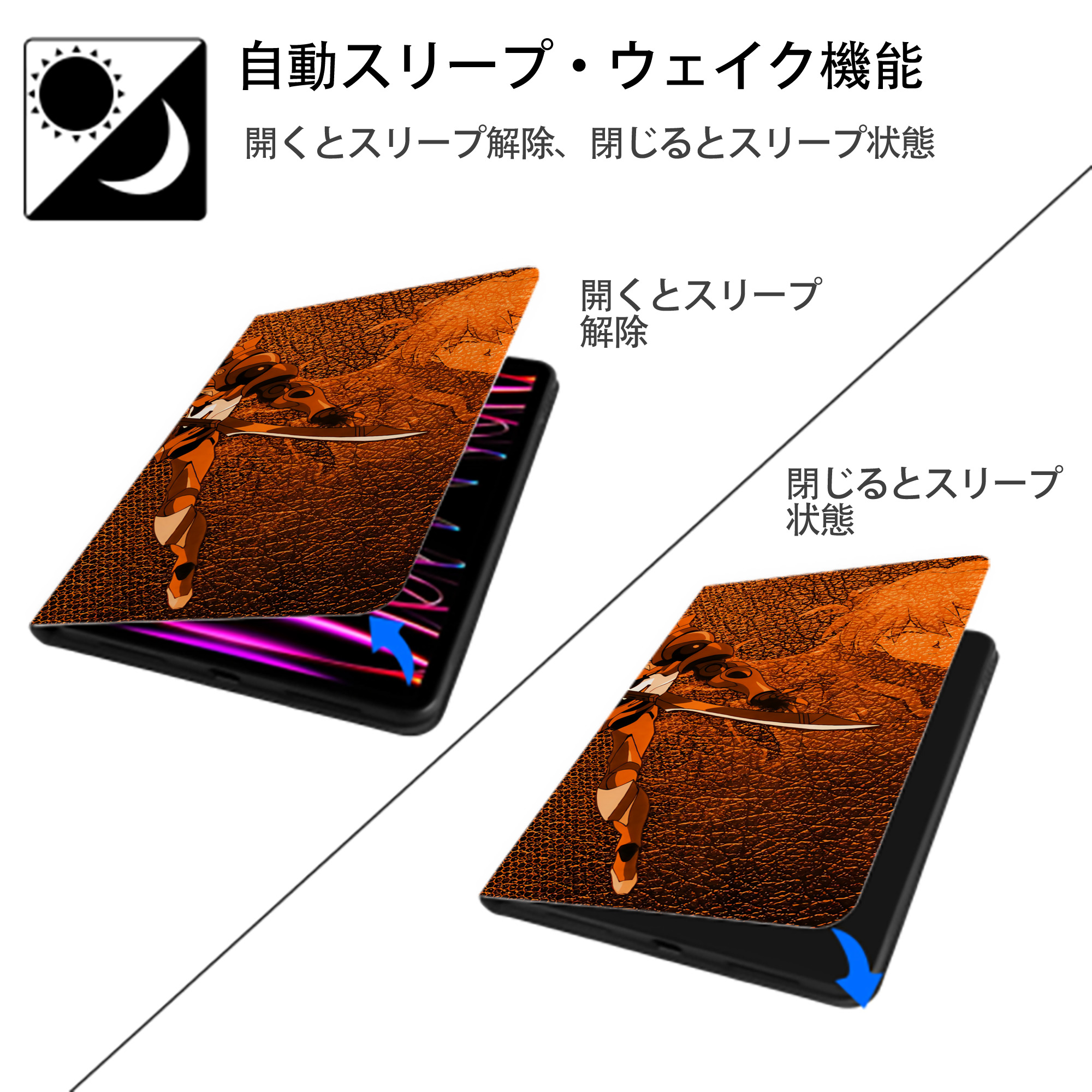 EVA 新世紀エヴァンゲリオン IPad ケース ブック型 PUレザー TPU 耐衝撃 軽量 薄型 ペン収納なし 全面保護 IPad 各モデル対応