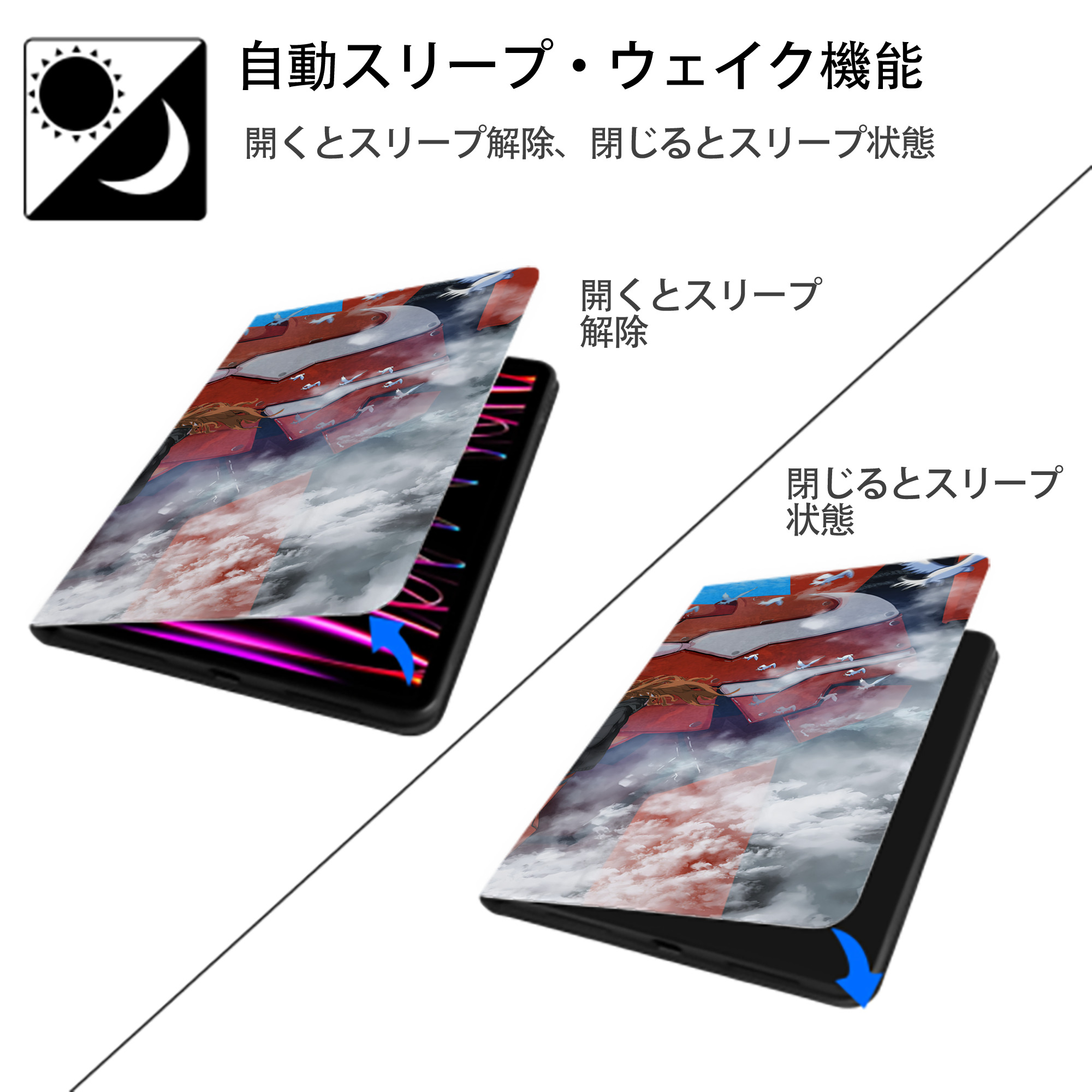 EVA 新世紀エヴァンゲリオン IPad ケース ブック型 PUレザー TPU 耐衝撃 軽量 薄型 ペン収納なし 全面保護 IPad 各モデル対応
