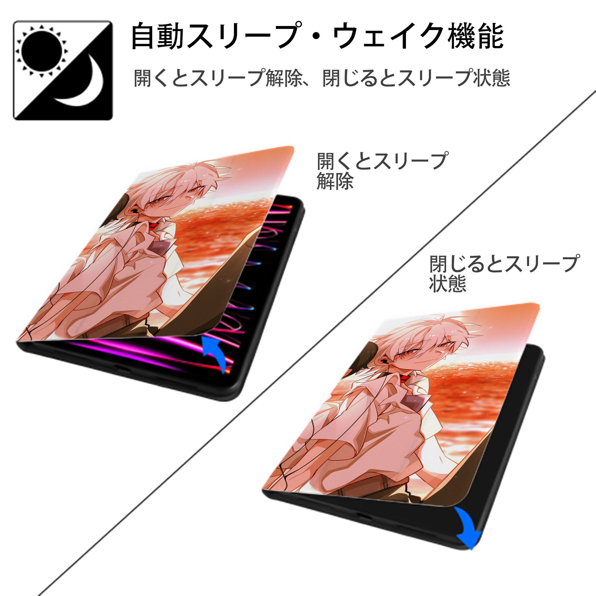 EVA 新世紀エヴァンゲリオン IPad ケース ブック型 PUレザー TPU 耐衝撃 軽量 薄型 ペン収納なし 全面保護 IPad 各モデル対応