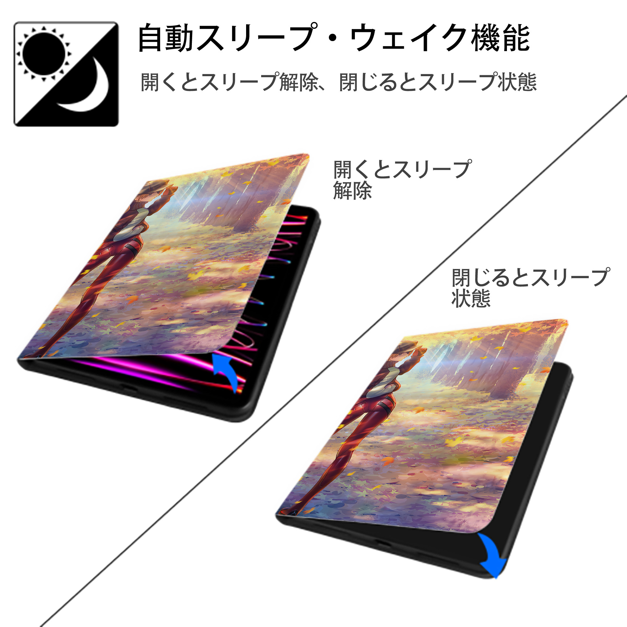 EVA 新世紀エヴァンゲリオン IPad ケース ブック型 PUレザー TPU 耐衝撃 軽量 薄型 ペン収納なし 全面保護 IPad 各モデル対応