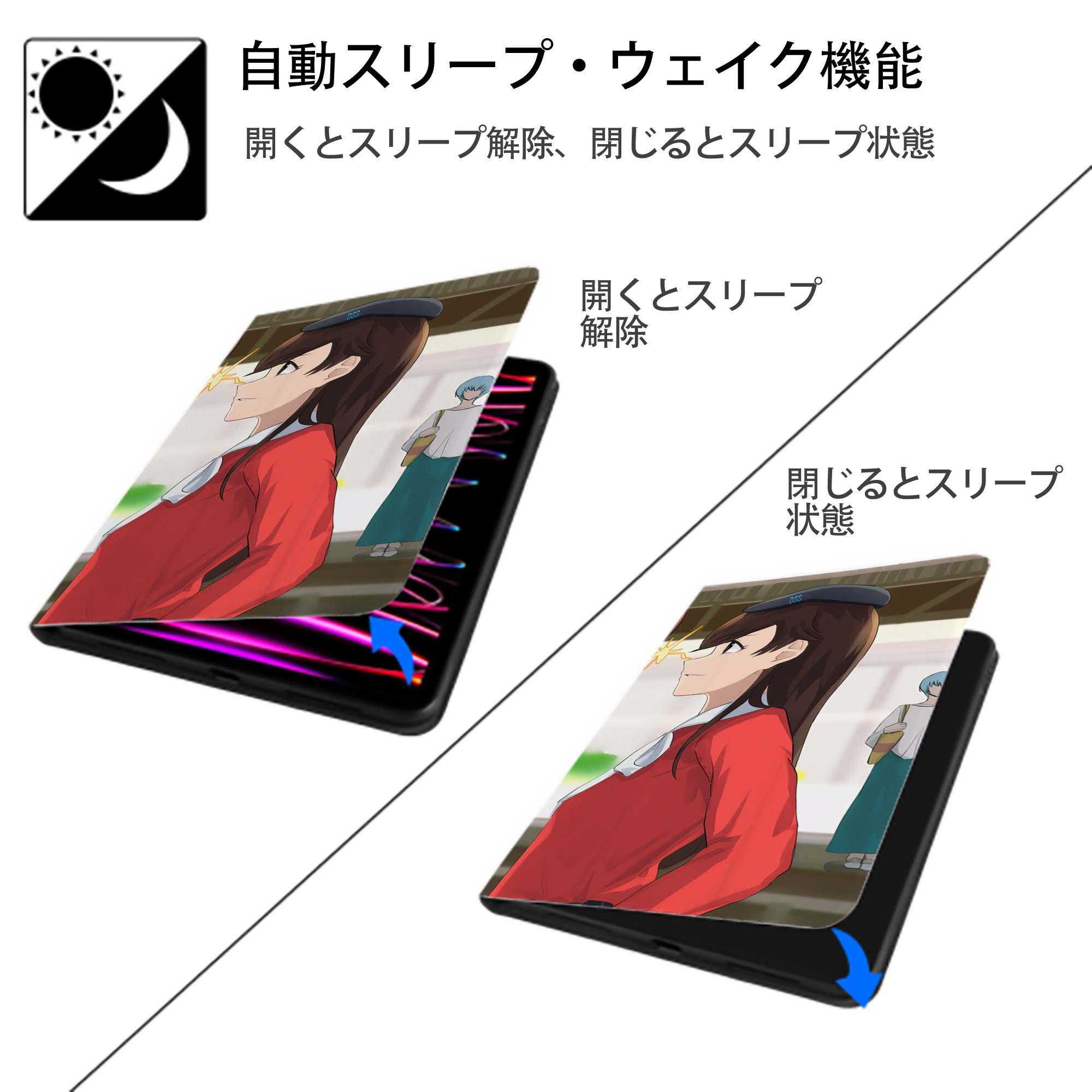EVA 新世紀エヴァンゲリオン IPad ケース ブック型 PUレザー TPU 耐衝撃 軽量 薄型 ペン収納なし 全面保護 IPad 各モデル対応