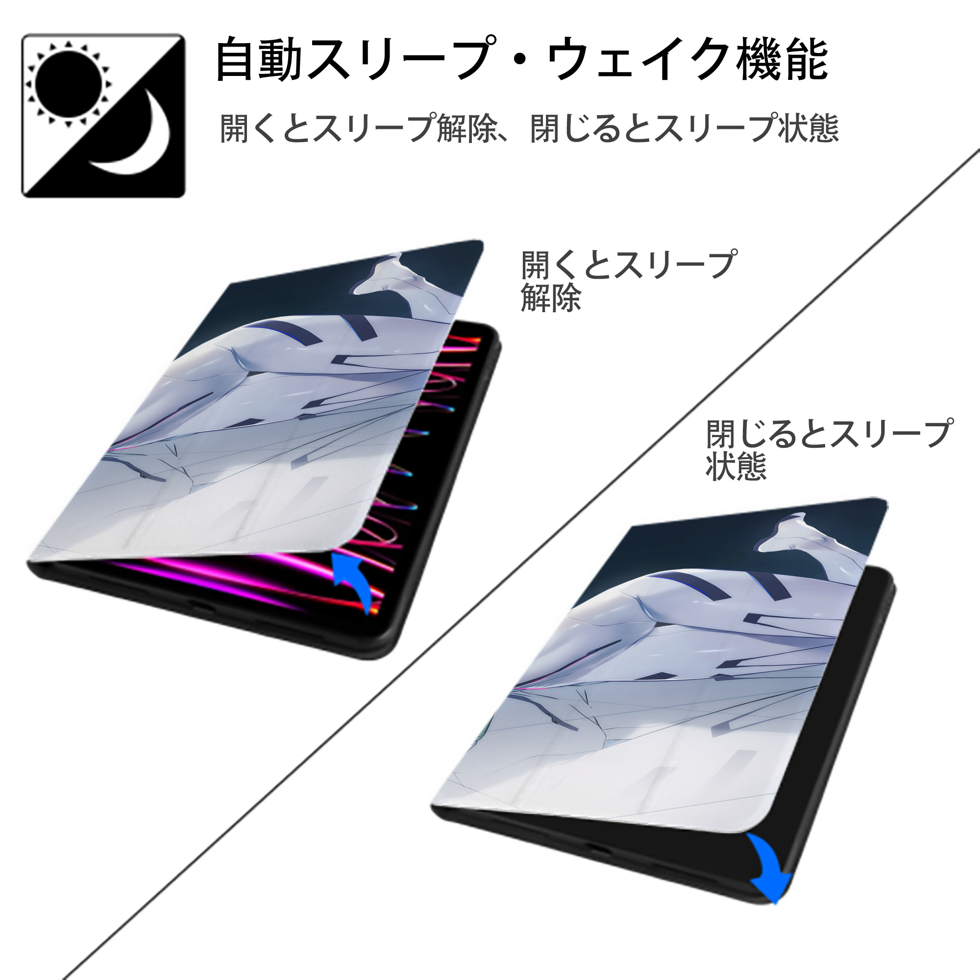 EVA 新世紀エヴァンゲリオン IPad ケース ブック型 PUレザー TPU 耐衝撃 軽量 薄型 ペン収納なし 全面保護 IPad 各モデル対応