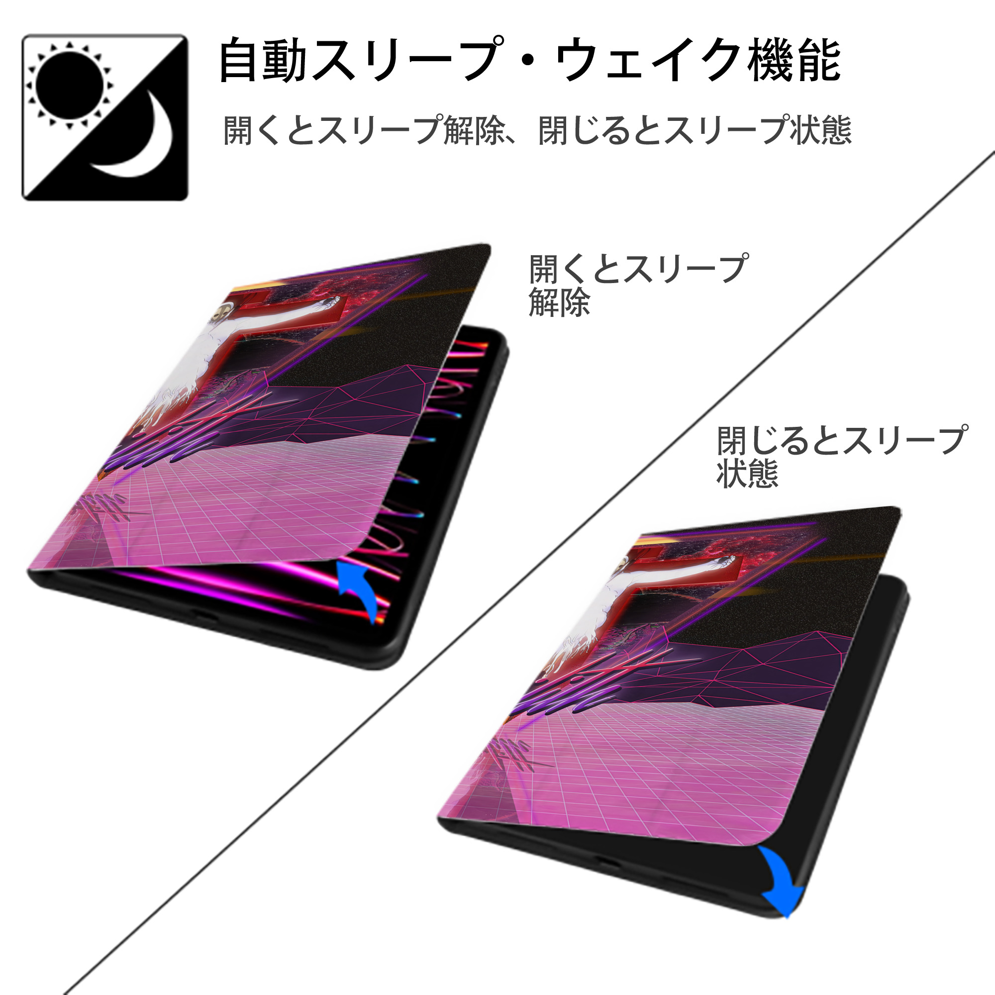 EVA 新世紀エヴァンゲリオン IPad ケース ブック型 PUレザー TPU 耐衝撃 軽量 薄型 ペン収納なし 全面保護 IPad 各モデル対応