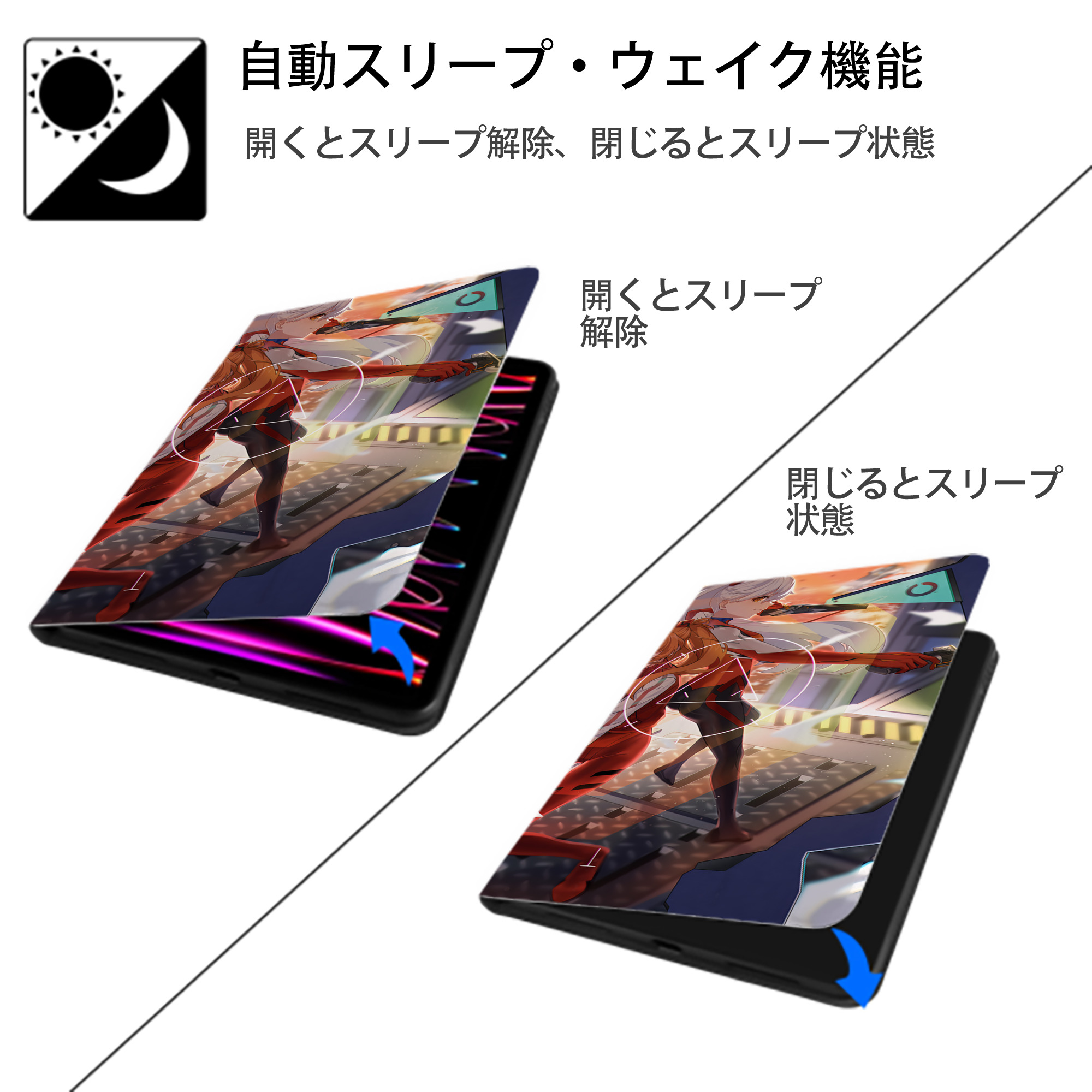 EVA 新世紀エヴァンゲリオン IPad ケース ブック型 PUレザー TPU 耐衝撃 軽量 薄型 ペン収納なし 全面保護 IPad 各モデル対応
