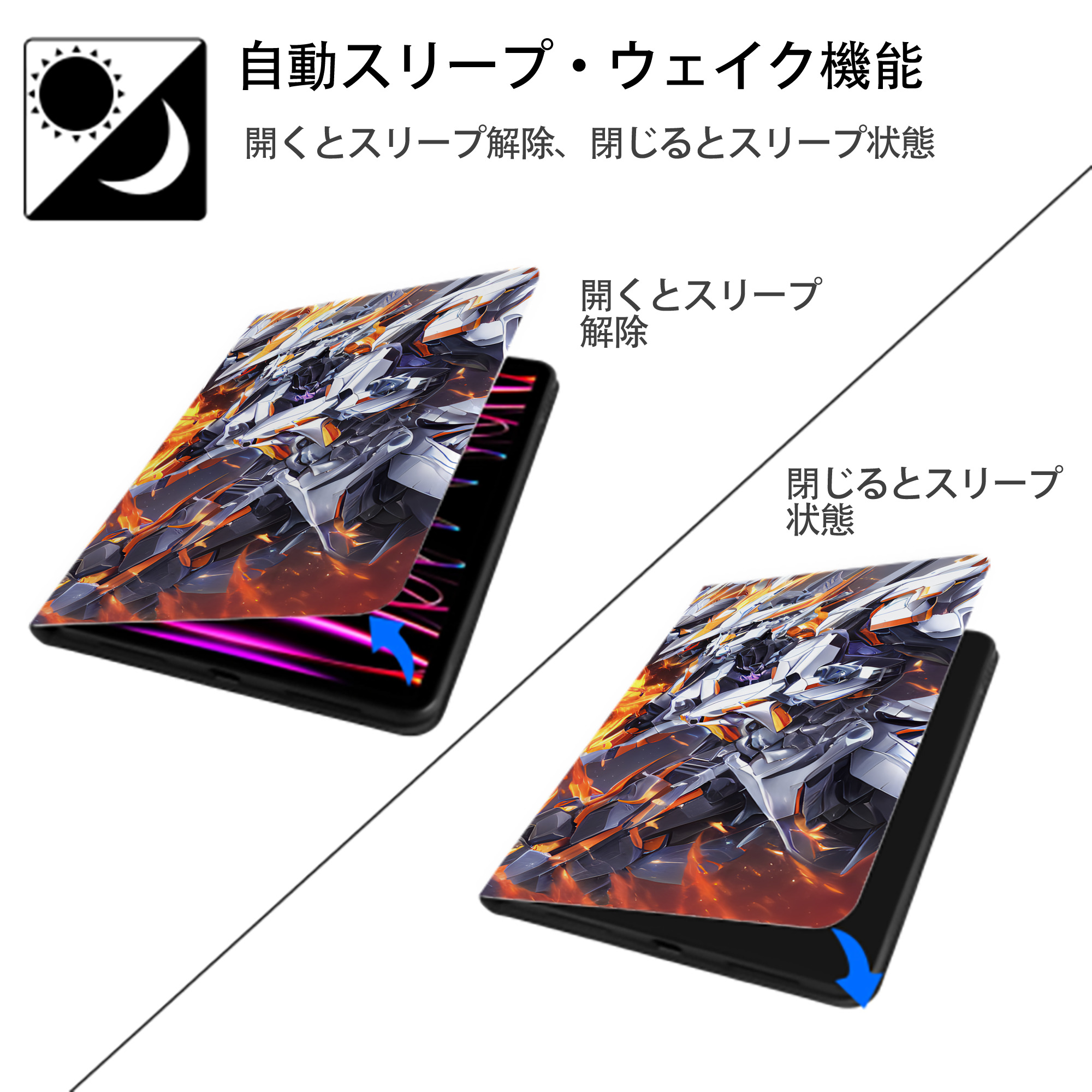 EVA 新世紀エヴァンゲリオン IPad ケース ブック型 PUレザー TPU 耐衝撃 軽量 薄型 ペン収納なし 全面保護 IPad 各モデル対応