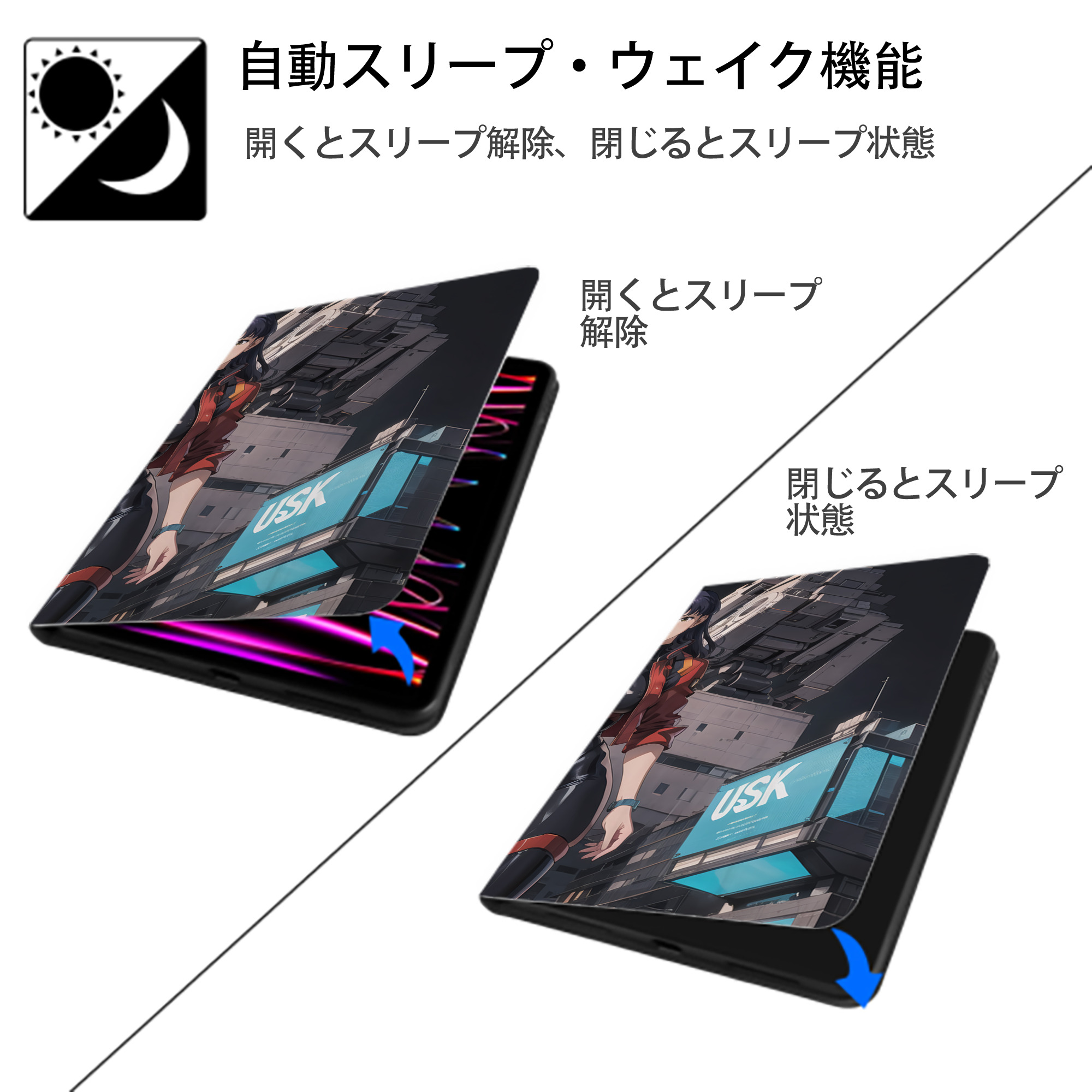 EVA 新世紀エヴァンゲリオン IPad ケース ブック型 PUレザー TPU 耐衝撃 軽量 薄型 ペン収納なし 全面保護 IPad 各モデル対応