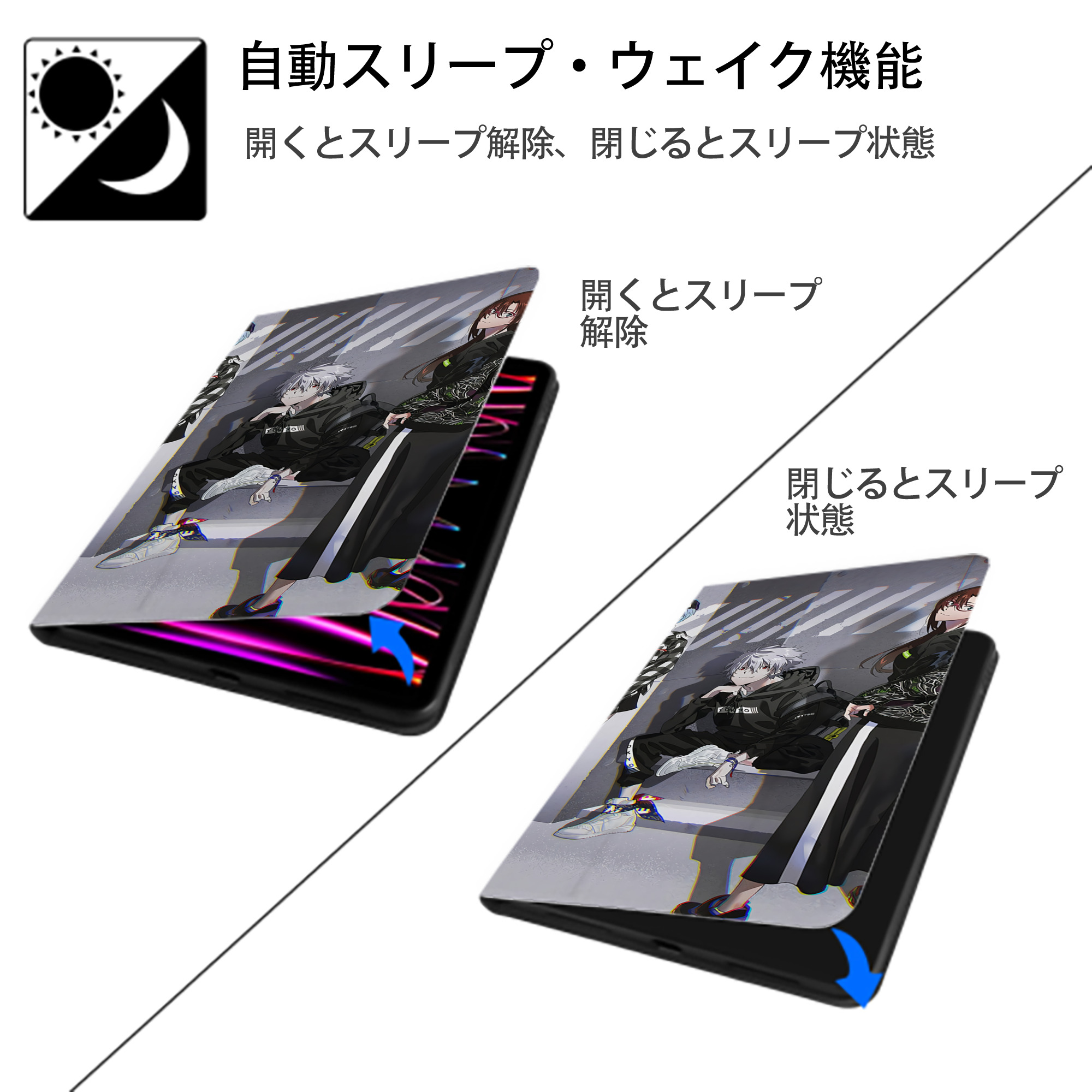 EVA 新世紀エヴァンゲリオン IPad ケース ブック型 PUレザー TPU 耐衝撃 軽量 薄型 ペン収納なし 全面保護 IPad 各モデル対応