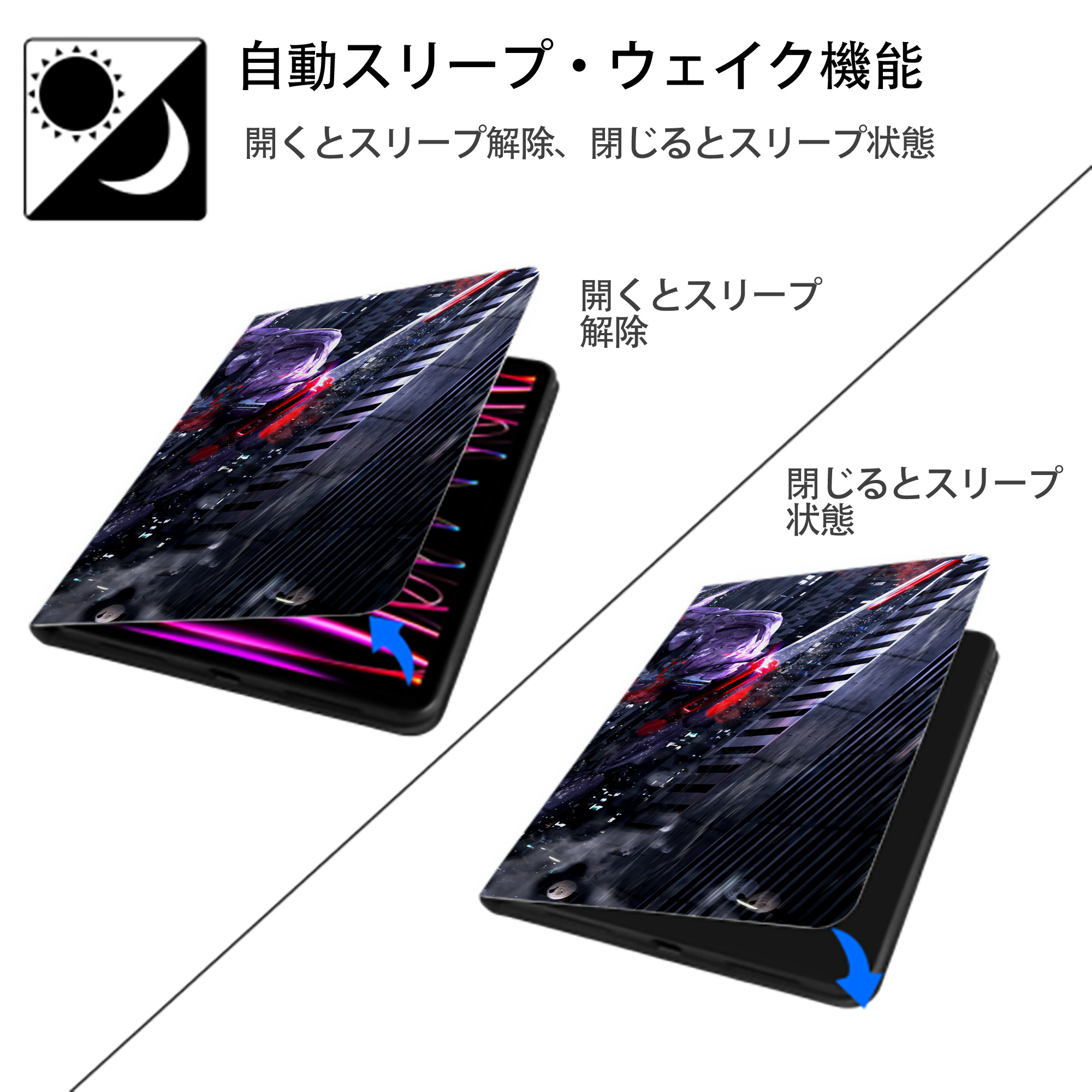 EVA 新世紀エヴァンゲリオン IPad ケース ブック型 PUレザー TPU 耐衝撃 軽量 薄型 ペン収納なし 全面保護 IPad 各モデル対応