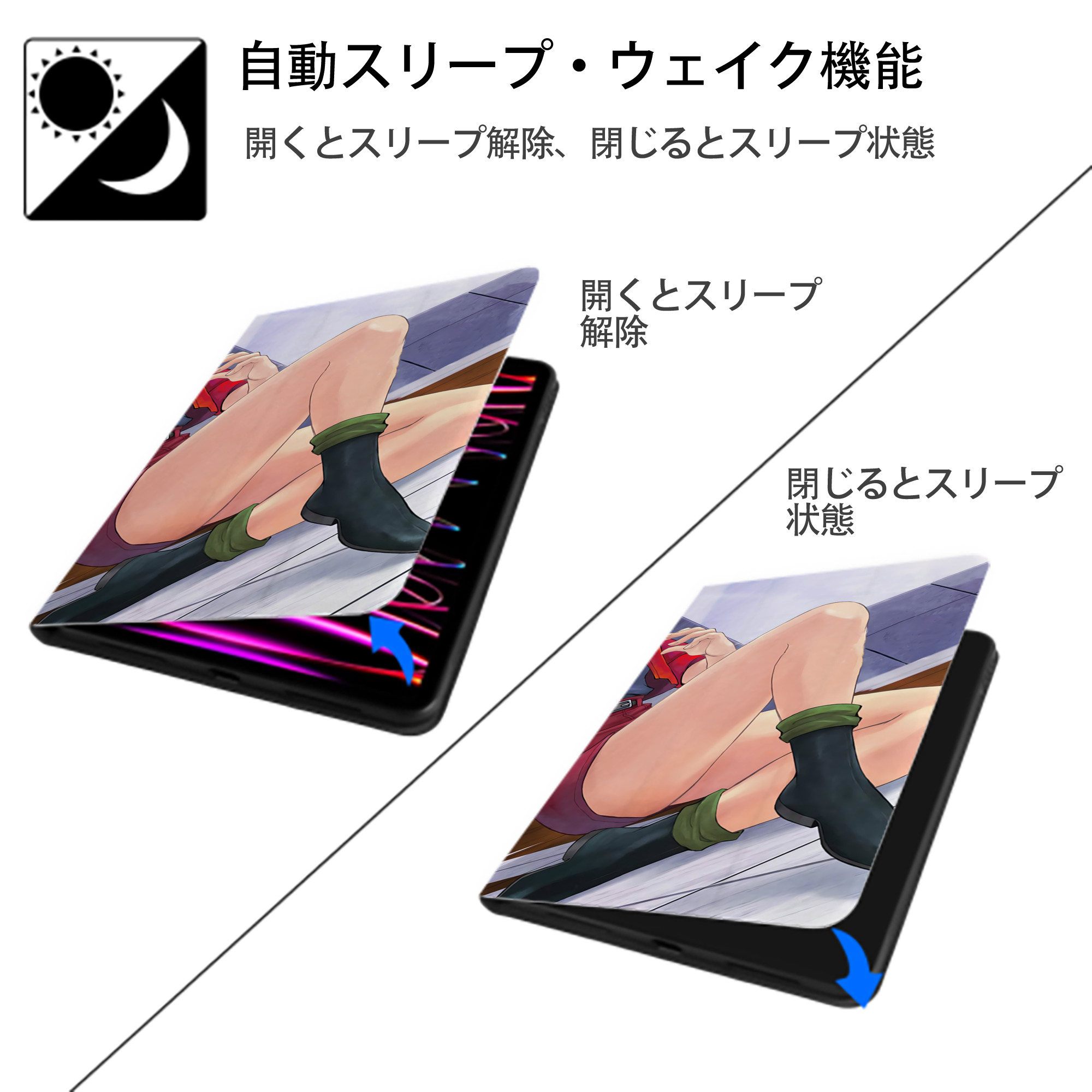 EVA 新世紀エヴァンゲリオン IPad ケース ブック型 PUレザー TPU 耐衝撃 軽量 薄型 ペン収納なし 全面保護 IPad 各モデル対応
