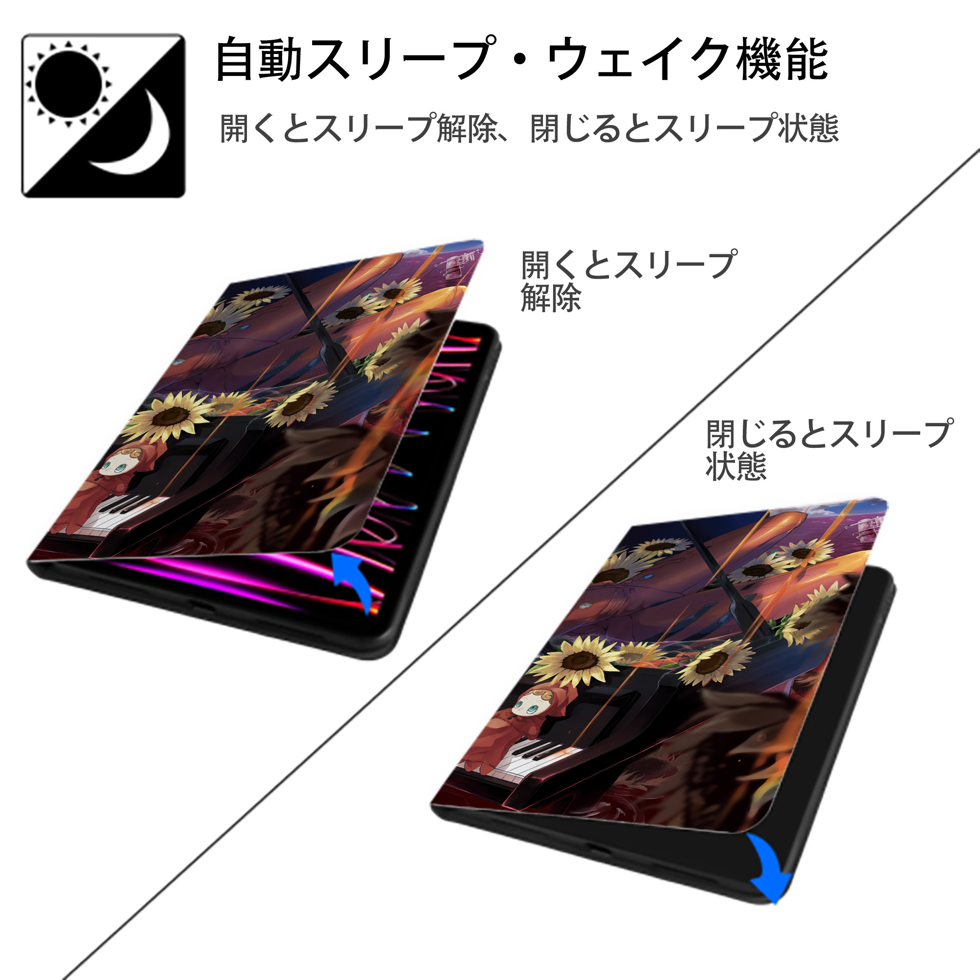 EVA 新世紀エヴァンゲリオン IPad ケース ブック型 PUレザー TPU 耐衝撃 軽量 薄型 ペン収納なし 全面保護 IPad 各モデル対応