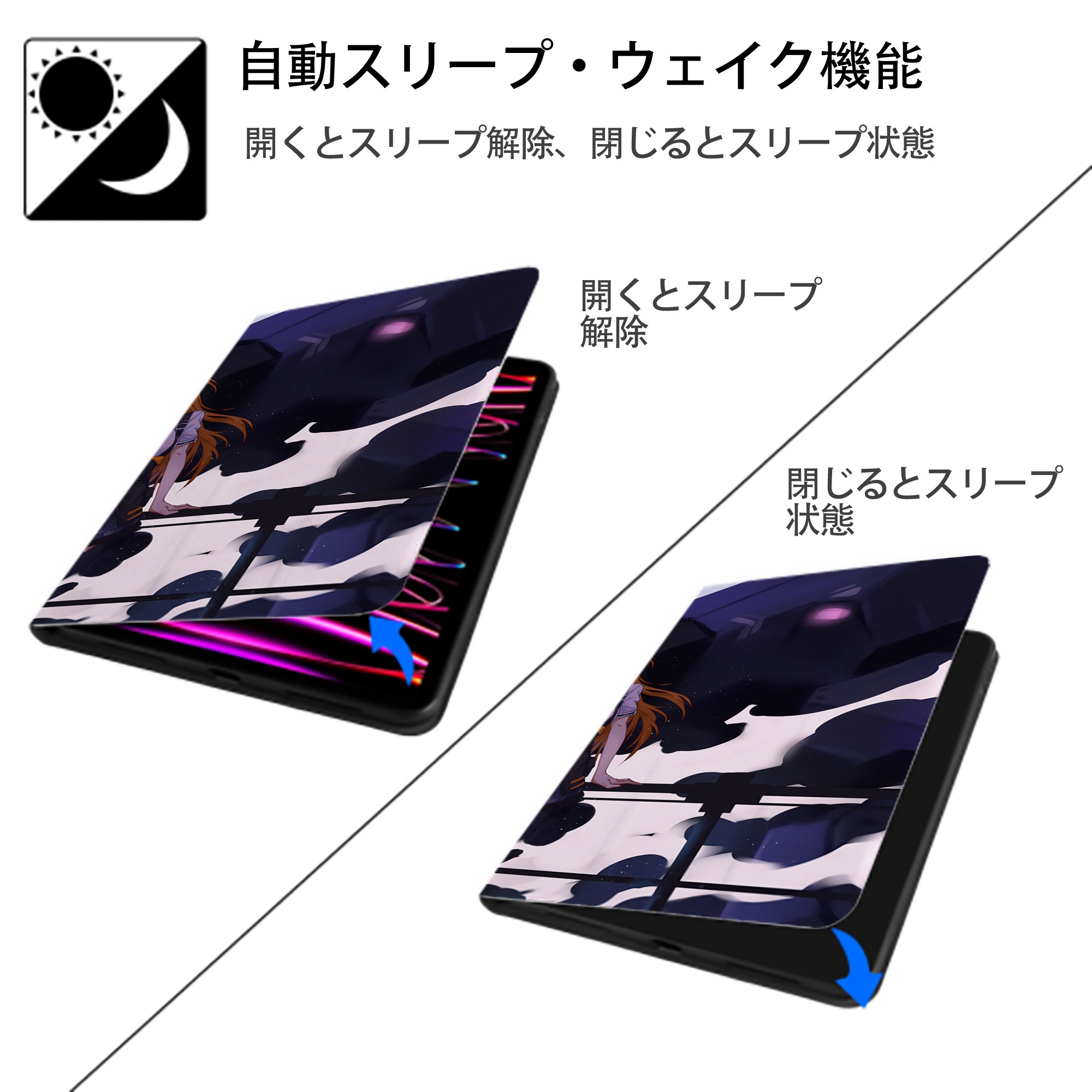 EVA 新世紀エヴァンゲリオン IPad ケース ブック型 PUレザー TPU 耐衝撃 軽量 薄型 ペン収納なし 全面保護 IPad 各モデル対応