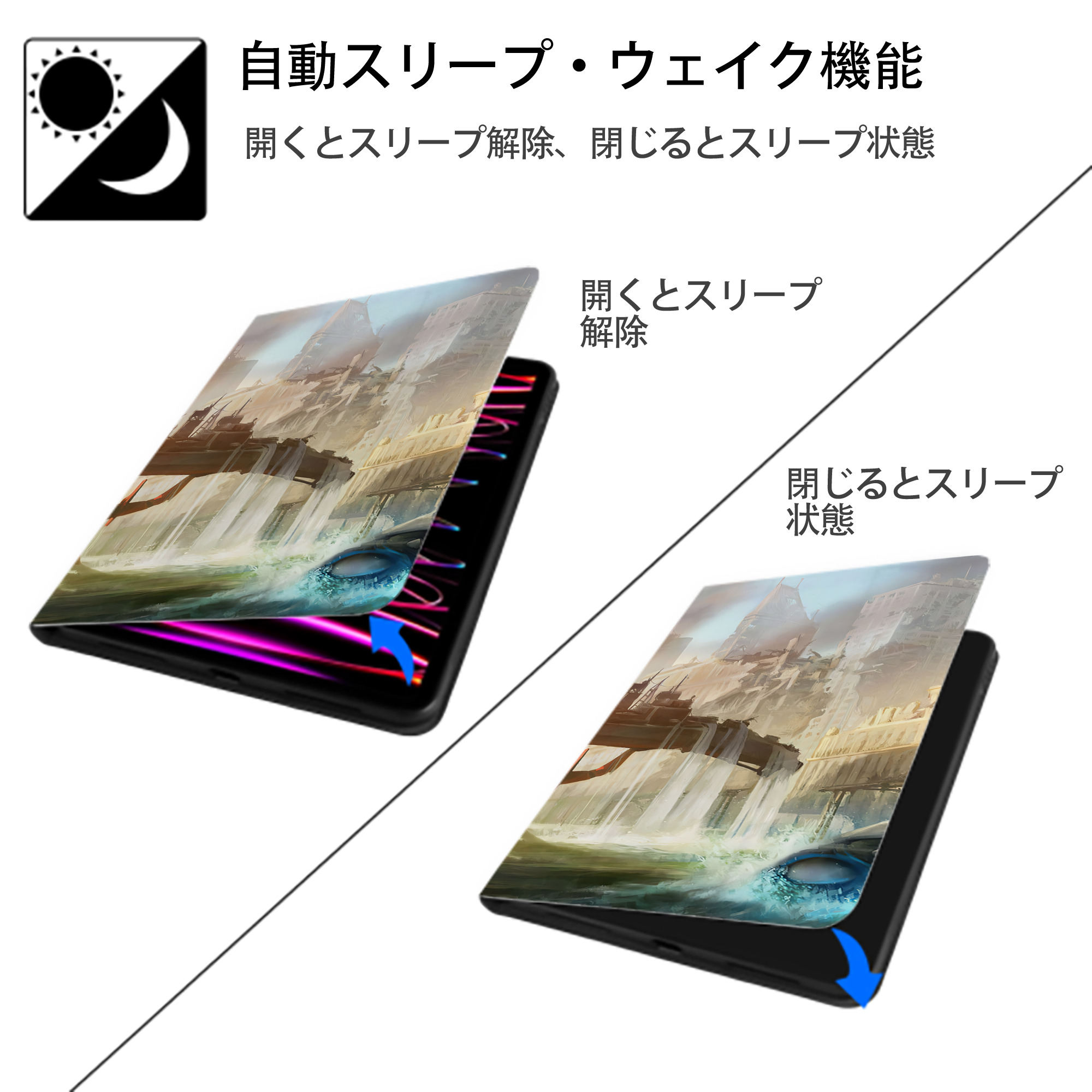 EVA 新世紀エヴァンゲリオン IPad ケース ブック型 PUレザー TPU 耐衝撃 軽量 薄型 ペン収納なし 全面保護 IPad 各モデル対応