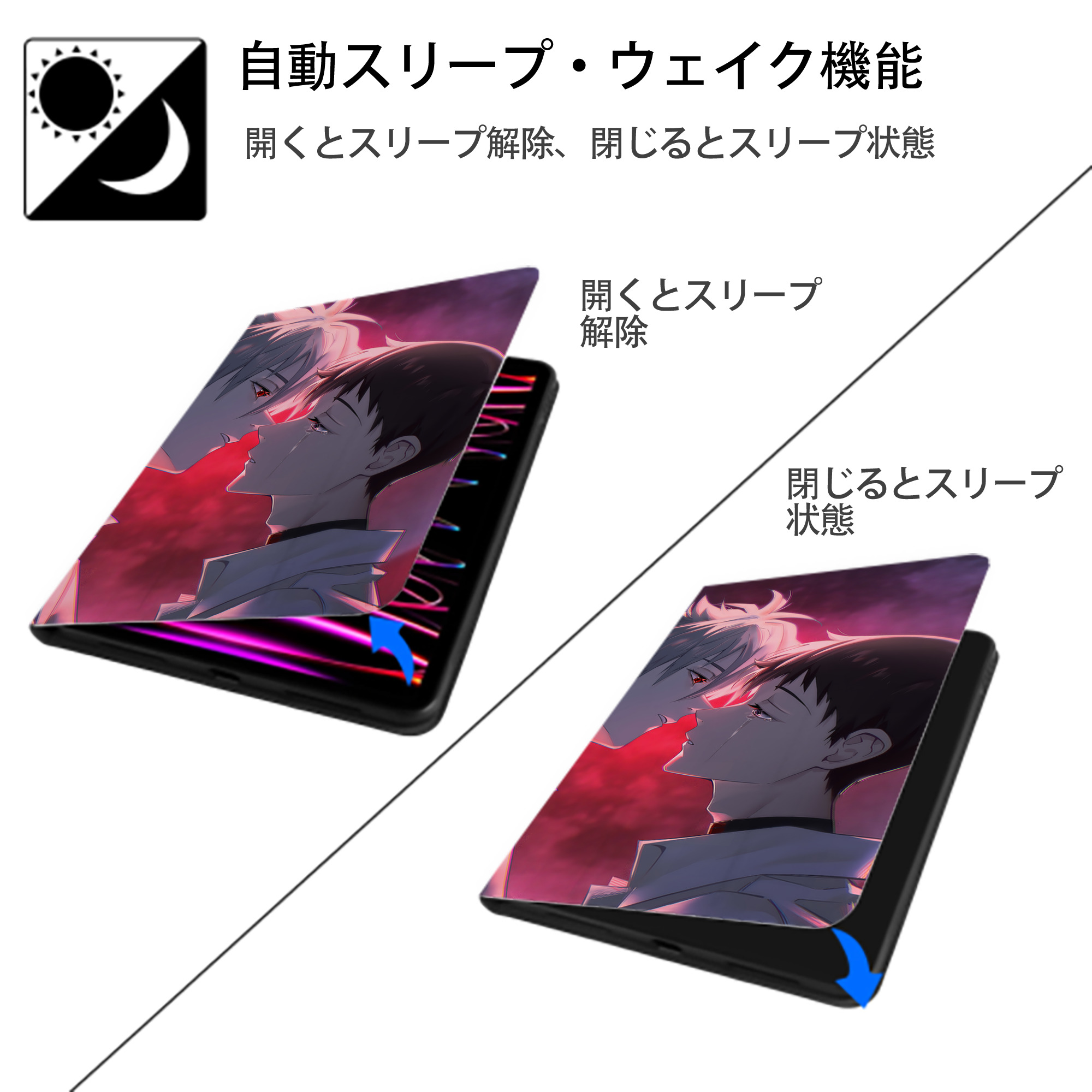 EVA 新世紀エヴァンゲリオン IPadケース ペンホルダー付き ブックスタイルデザイン