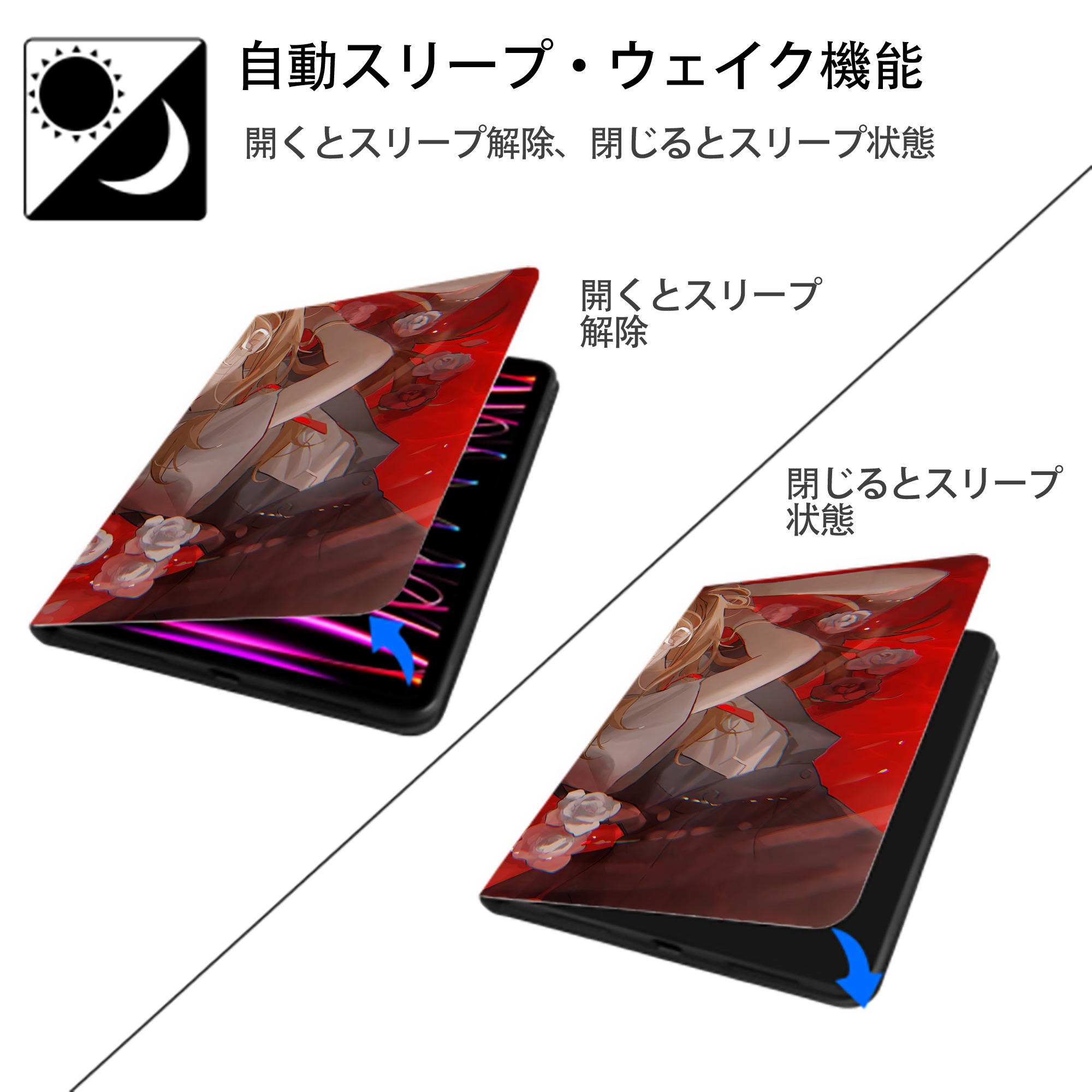 EVA 新世紀エヴァンゲリオン IPadケース ペンホルダー付き ブックスタイルデザイン