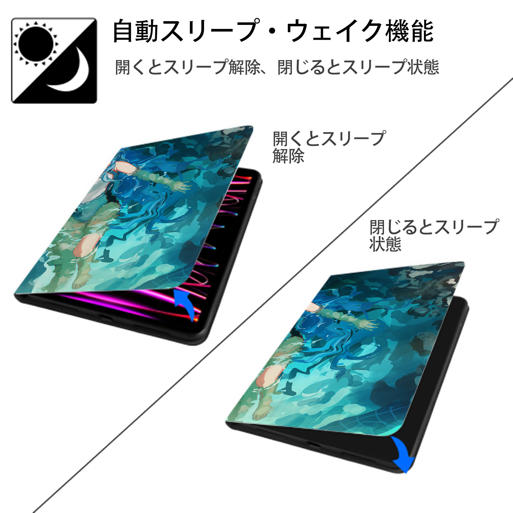 EVA 新世紀エヴァンゲリオン IPadケース ペンホルダー付き ブックスタイルデザイン