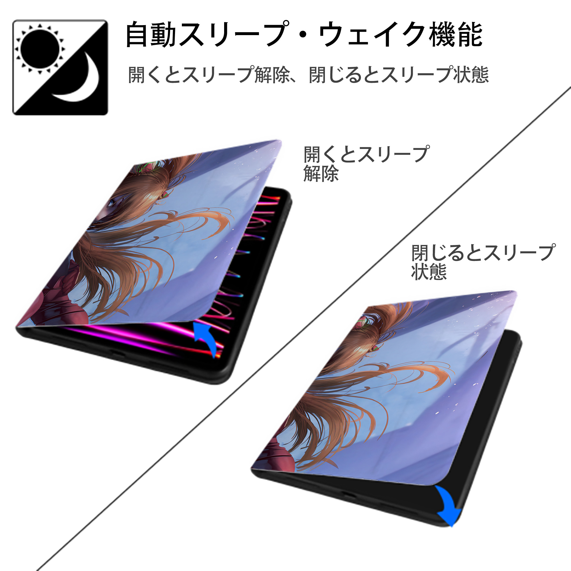 EVA 新世紀エヴァンゲリオン IPadケース ペンホルダー付き ブックスタイルデザイン