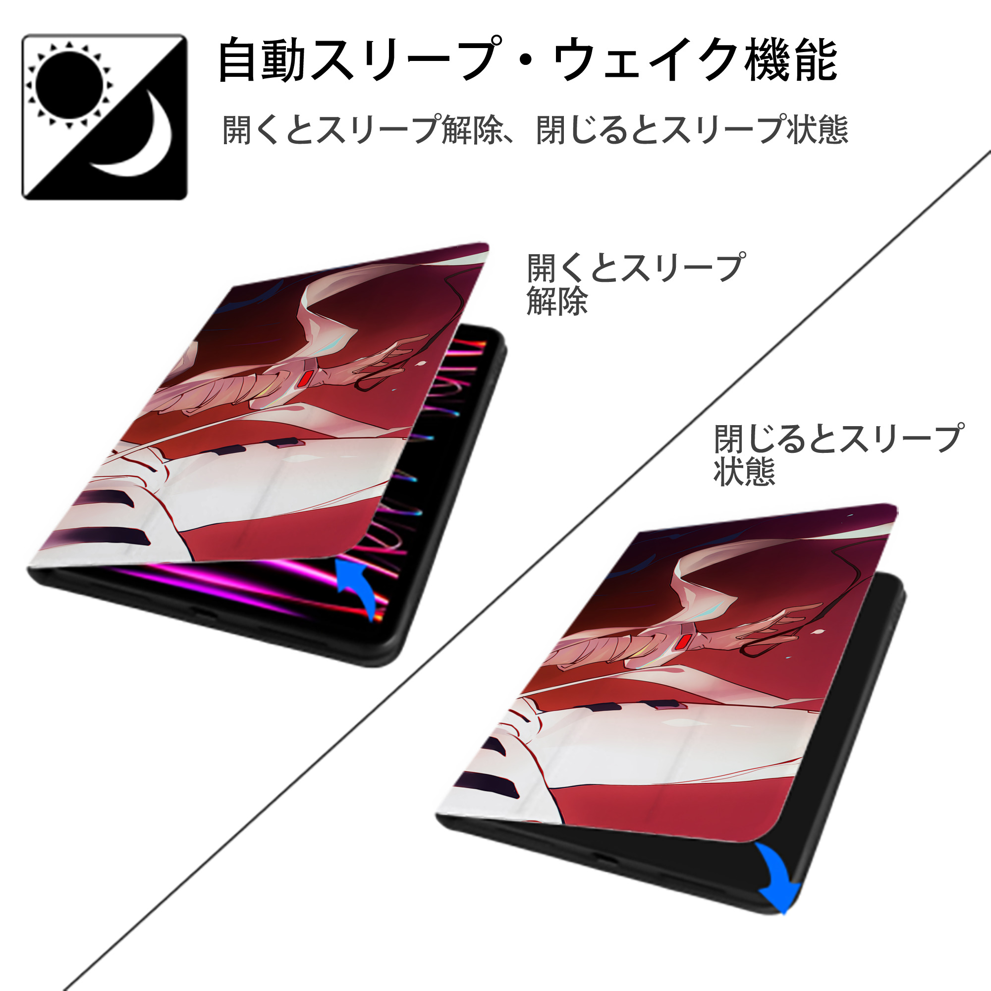EVA 新世紀エヴァンゲリオン IPadケース ペンホルダー付き ブックスタイルデザイン