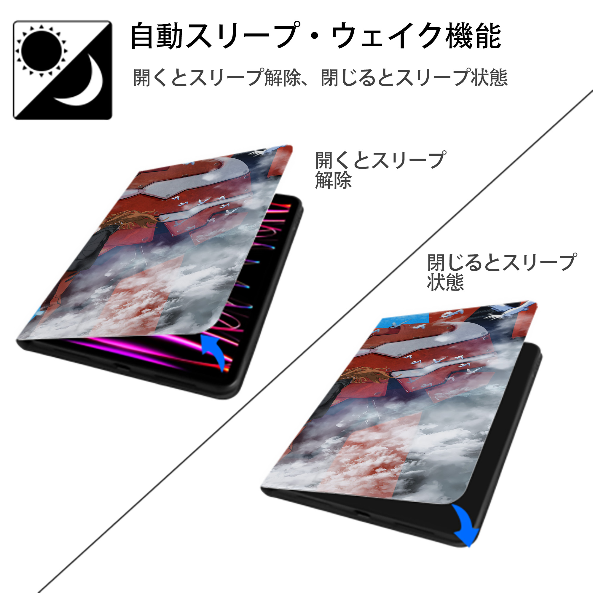 EVA 新世紀エヴァンゲリオン IPadケース ペンホルダー付き ブックスタイルデザイン