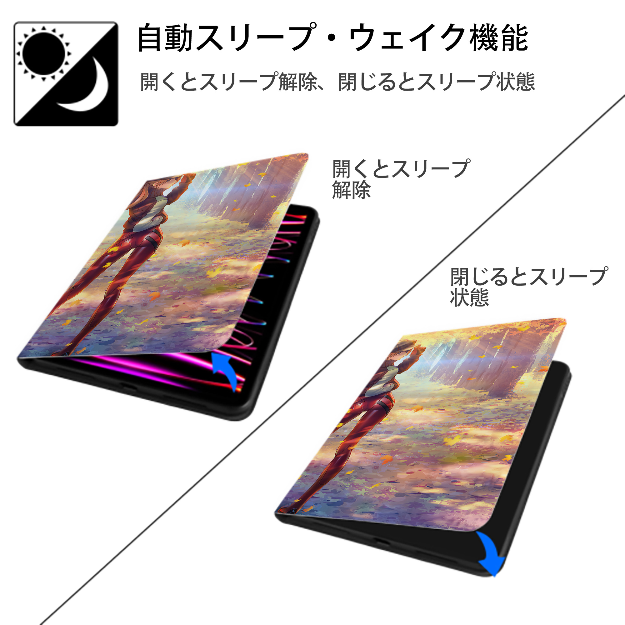 EVA 新世紀エヴァンゲリオン IPadケース ペンホルダー付き ブックスタイルデザイン