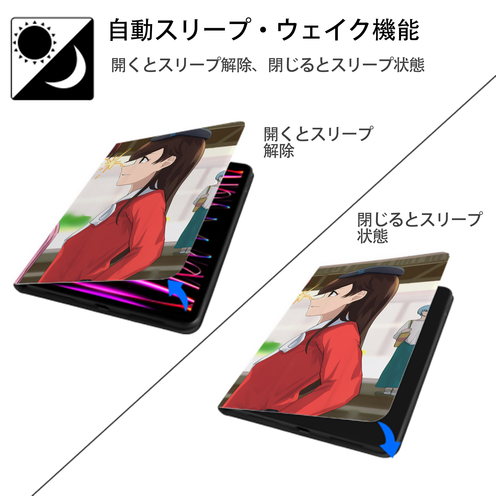 EVA 新世紀エヴァンゲリオン IPadケース ペンホルダー付き ブックスタイルデザイン