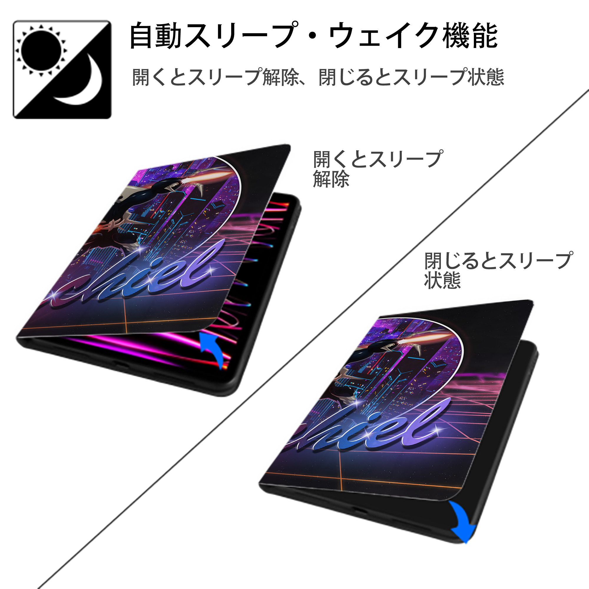 EVA 新世紀エヴァンゲリオン IPadケース ペンホルダー付き ブックスタイルデザイン
