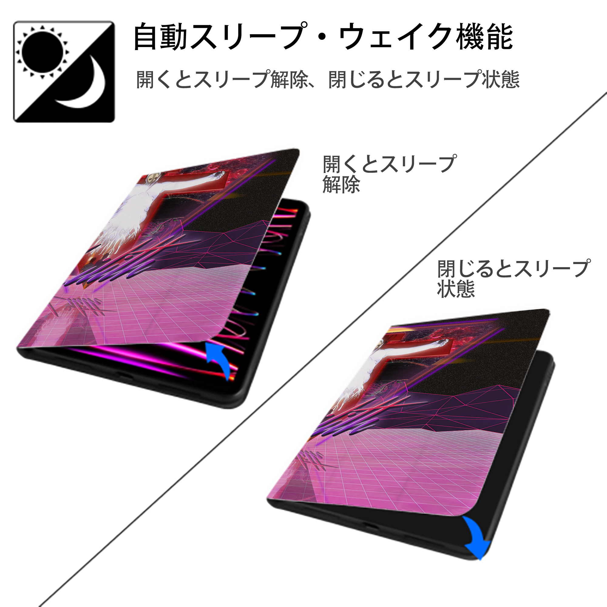EVA 新世紀エヴァンゲリオン IPadケース ペンホルダー付き ブックスタイルデザイン