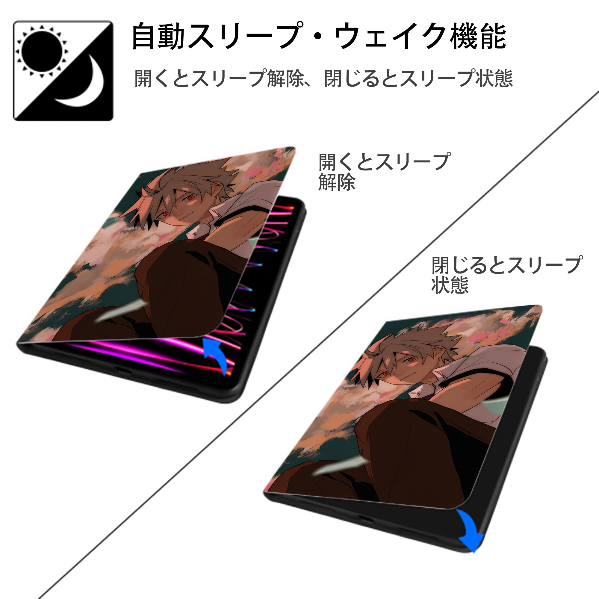 EVA 新世紀エヴァンゲリオン IPadケース ペンホルダー付き ブックスタイルデザイン