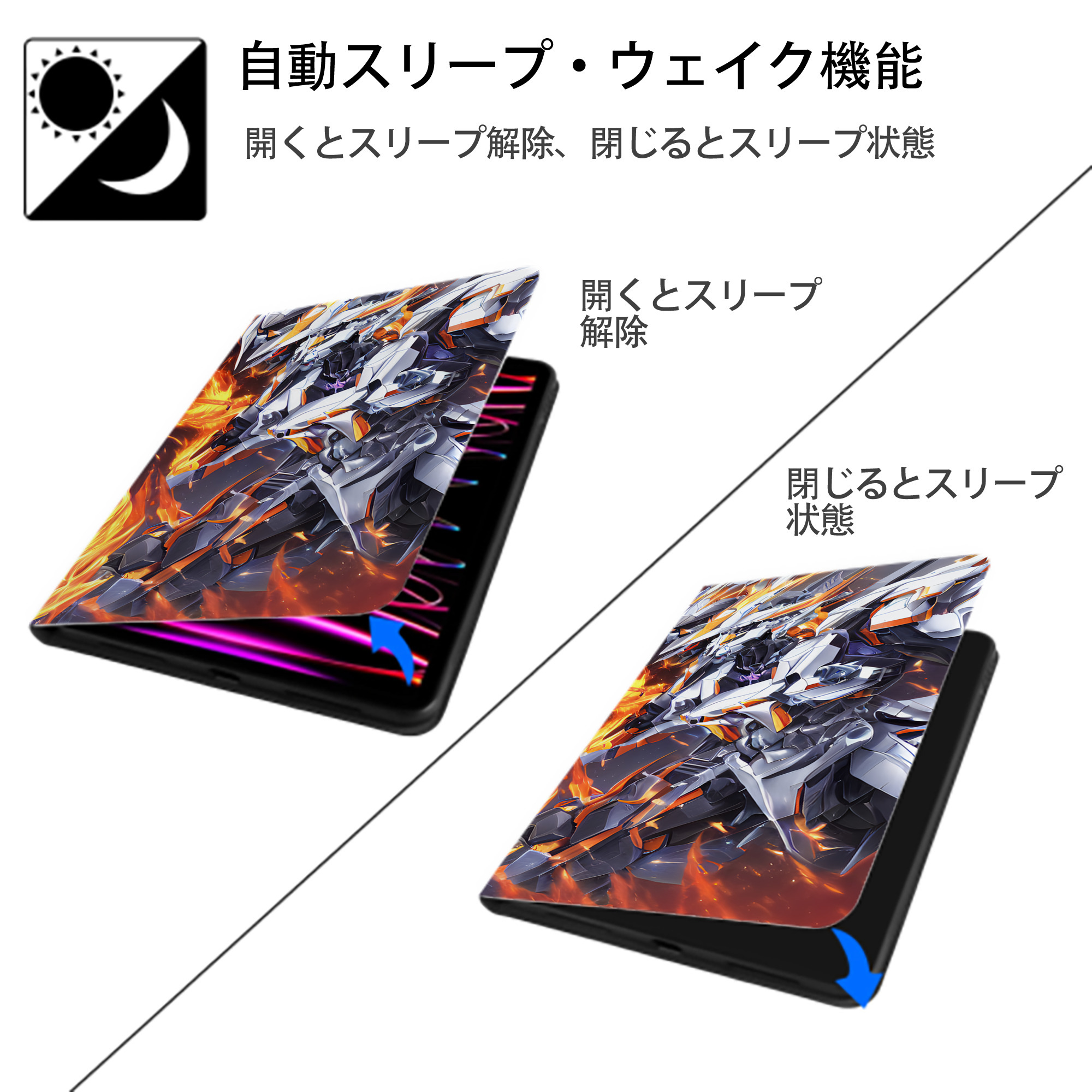 EVA 新世紀エヴァンゲリオン IPadケース ペンホルダー付き ブックスタイルデザイン