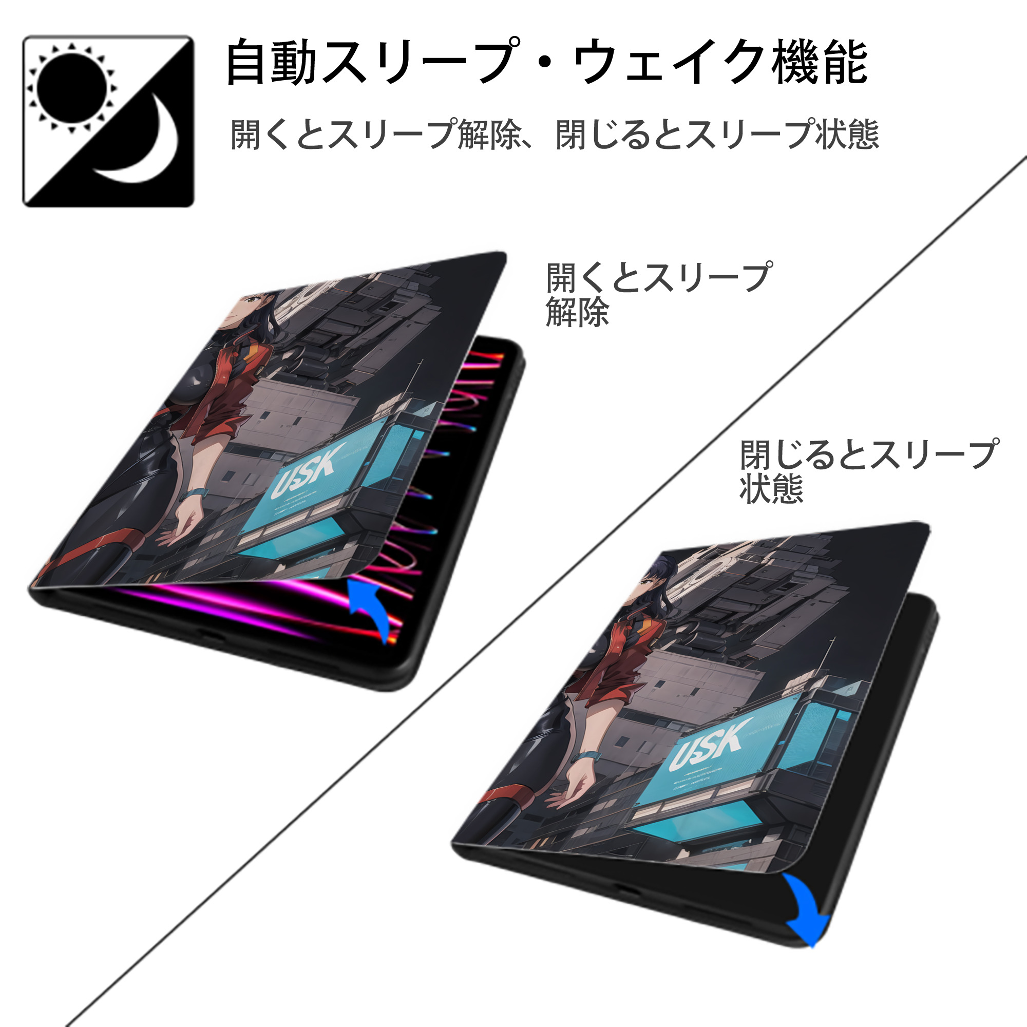 EVA 新世紀エヴァンゲリオン IPadケース ペンホルダー付き ブックスタイルデザイン