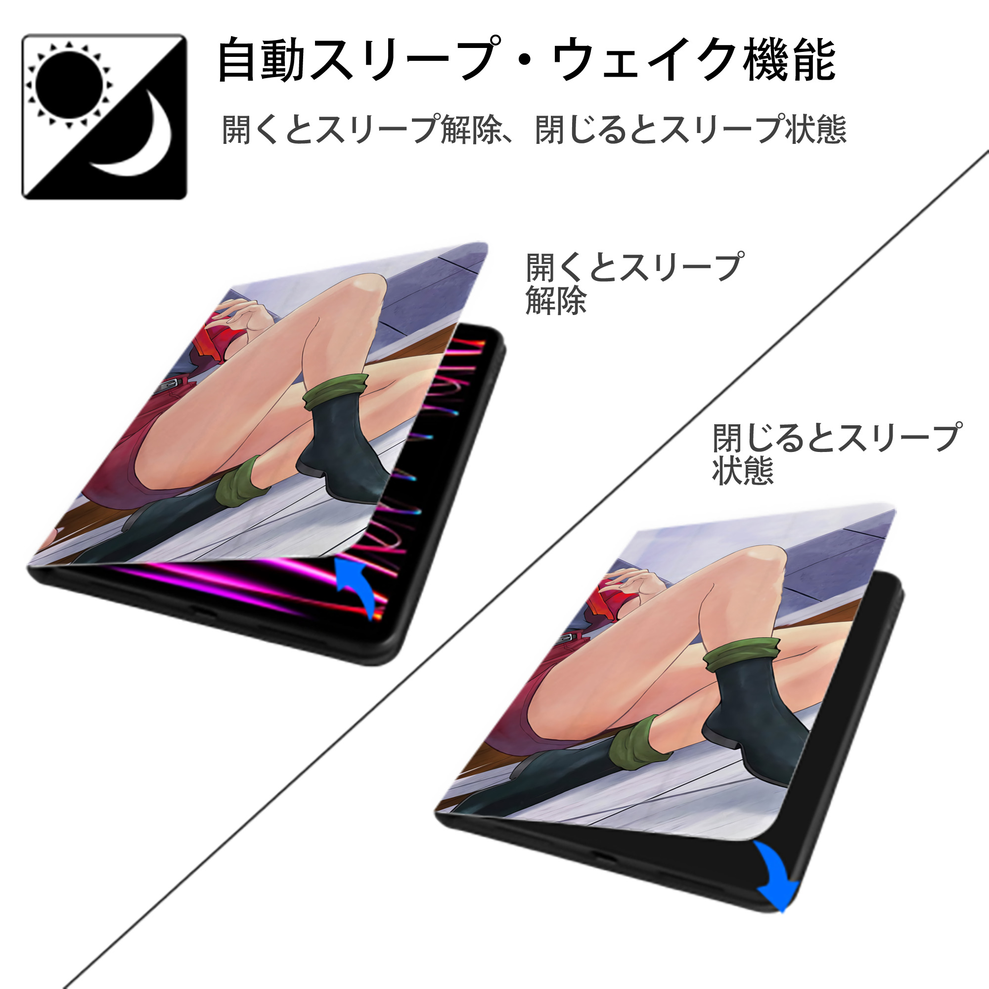 EVA 新世紀エヴァンゲリオン IPadケース ペンホルダー付き ブックスタイルデザイン