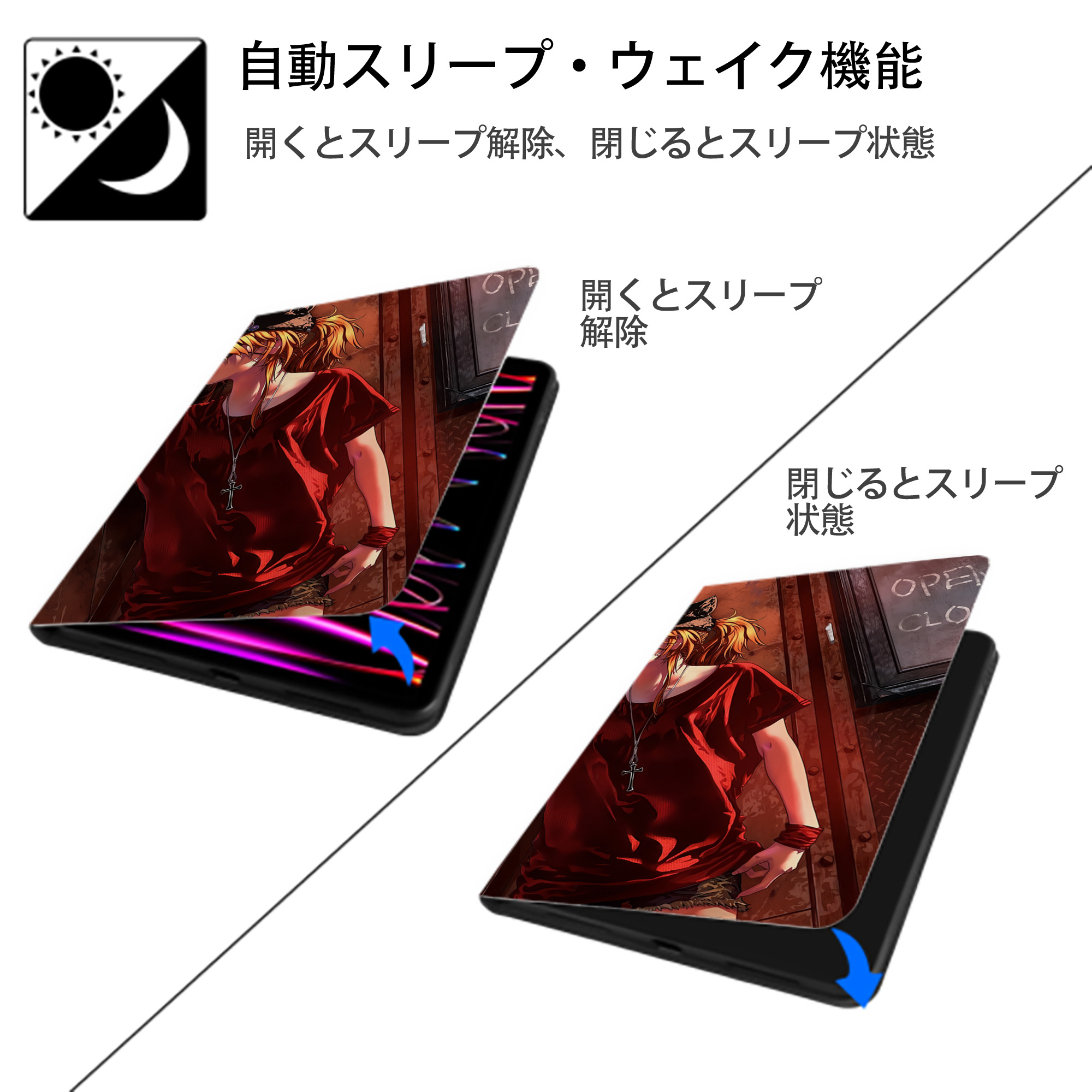 EVA 新世紀エヴァンゲリオン IPadケース ペンホルダー付き ブックスタイルデザイン