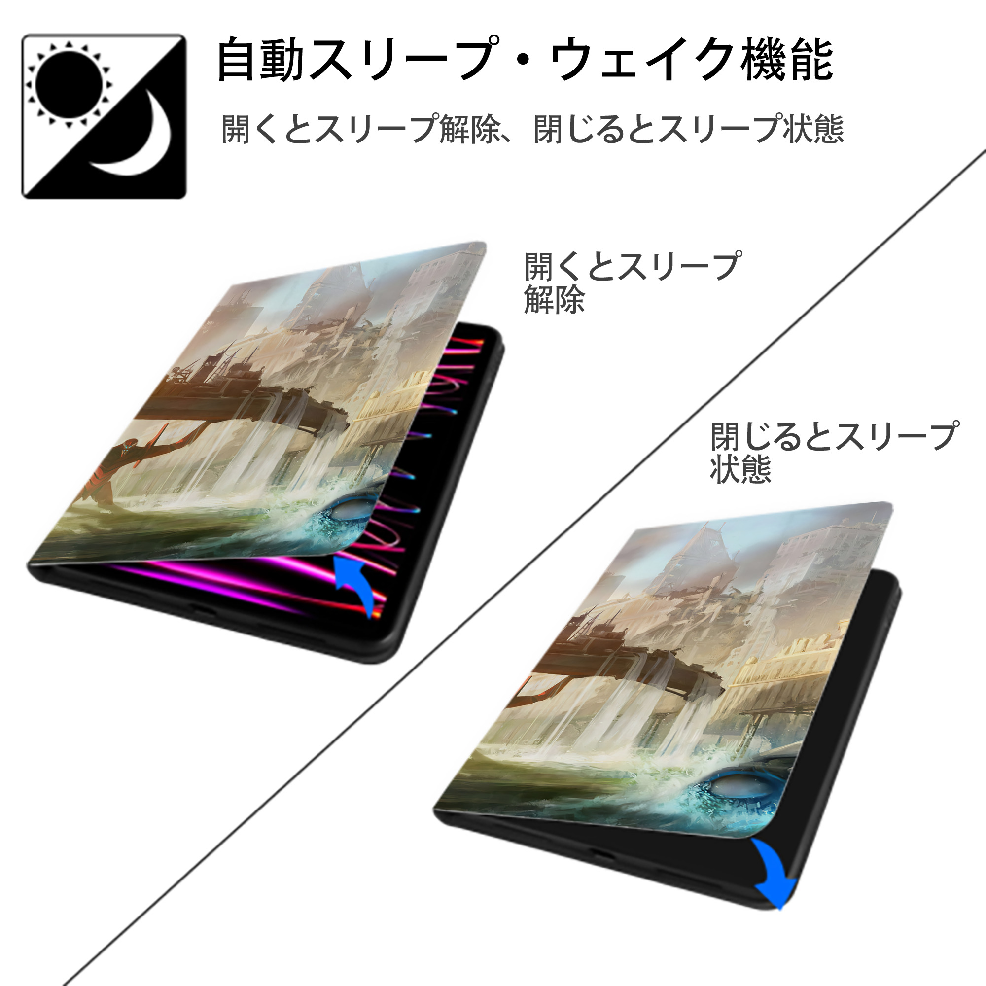 EVA 新世紀エヴァンゲリオン IPadケース ペンホルダー付き ブックスタイルデザイン