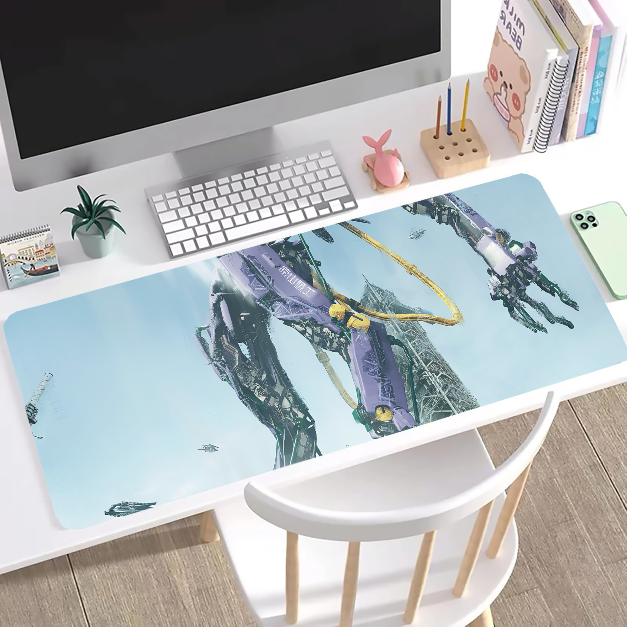 （画像用） EVA 新世紀エヴァンゲリオン ステッチ加工 大判デスクマット／滑り止めマウスパッド