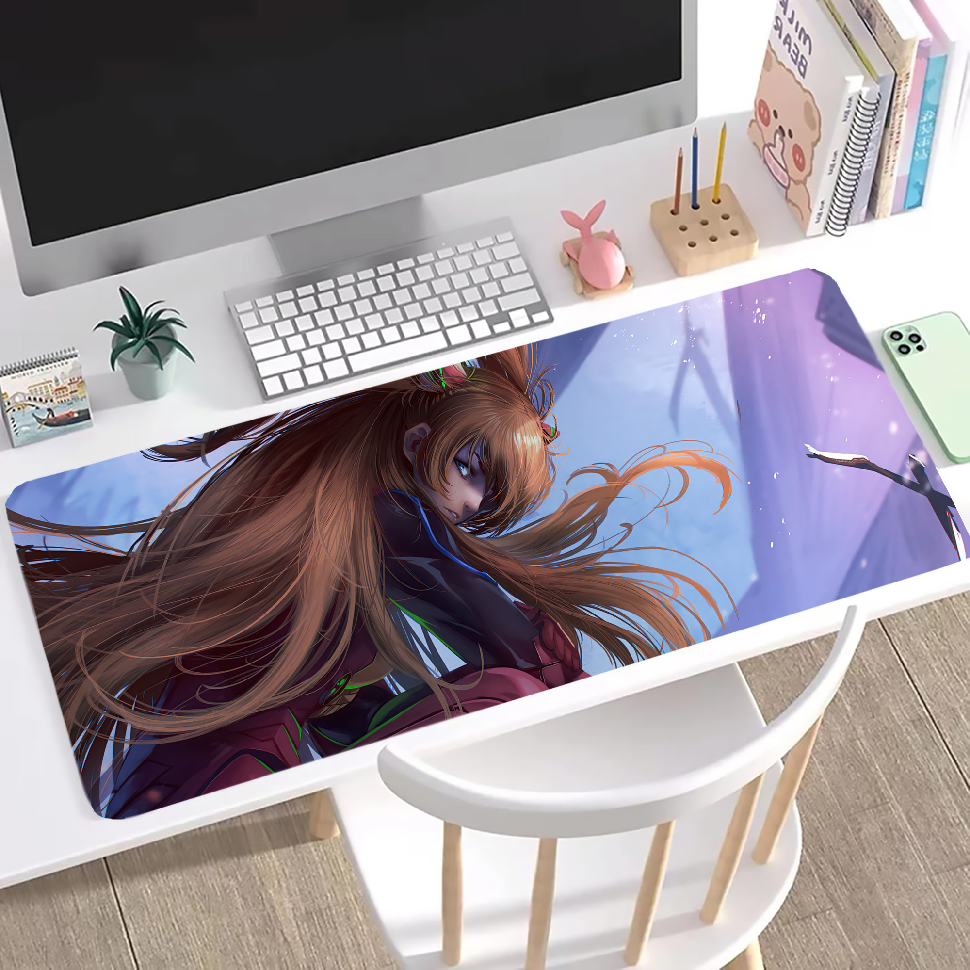 （画像用） EVA 新世紀エヴァンゲリオン ステッチ加工 大判デスクマット／滑り止めマウスパッド