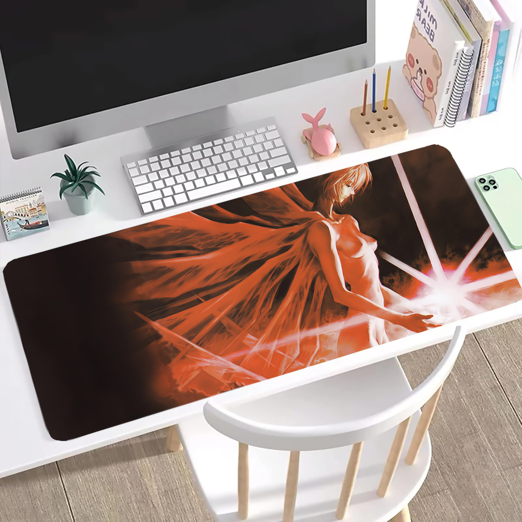（画像用） EVA 新世紀エヴァンゲリオン ステッチ加工 大判デスクマット／滑り止めマウスパッド