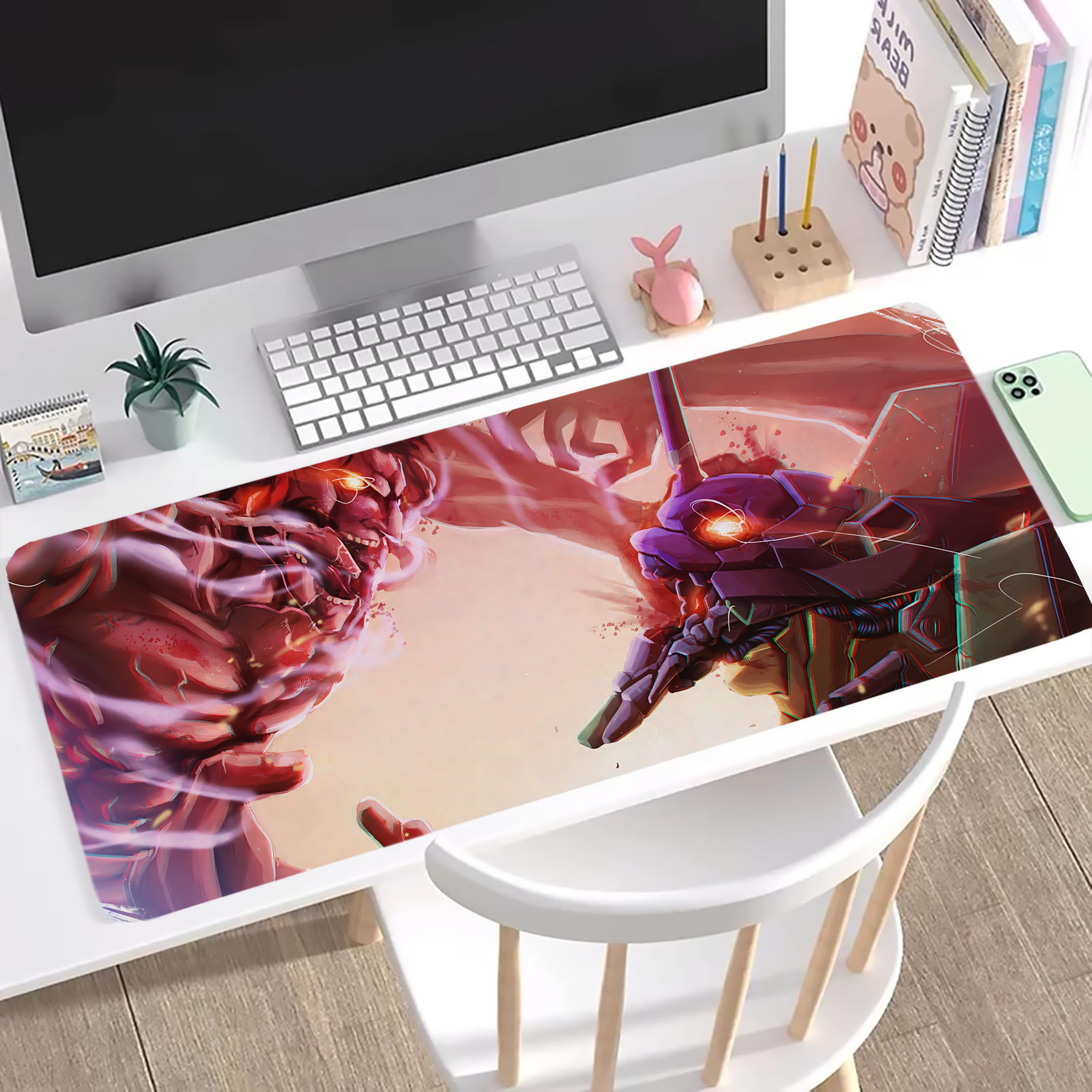 （画像用） EVA 新世紀エヴァンゲリオン ステッチ加工 大判デスクマット／滑り止めマウスパッド