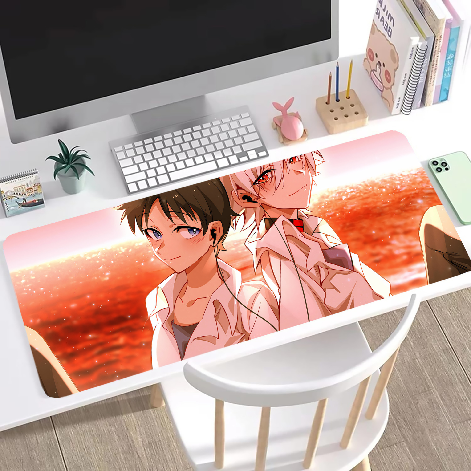 （画像用） EVA 新世紀エヴァンゲリオン ステッチ加工 大判デスクマット／滑り止めマウスパッド