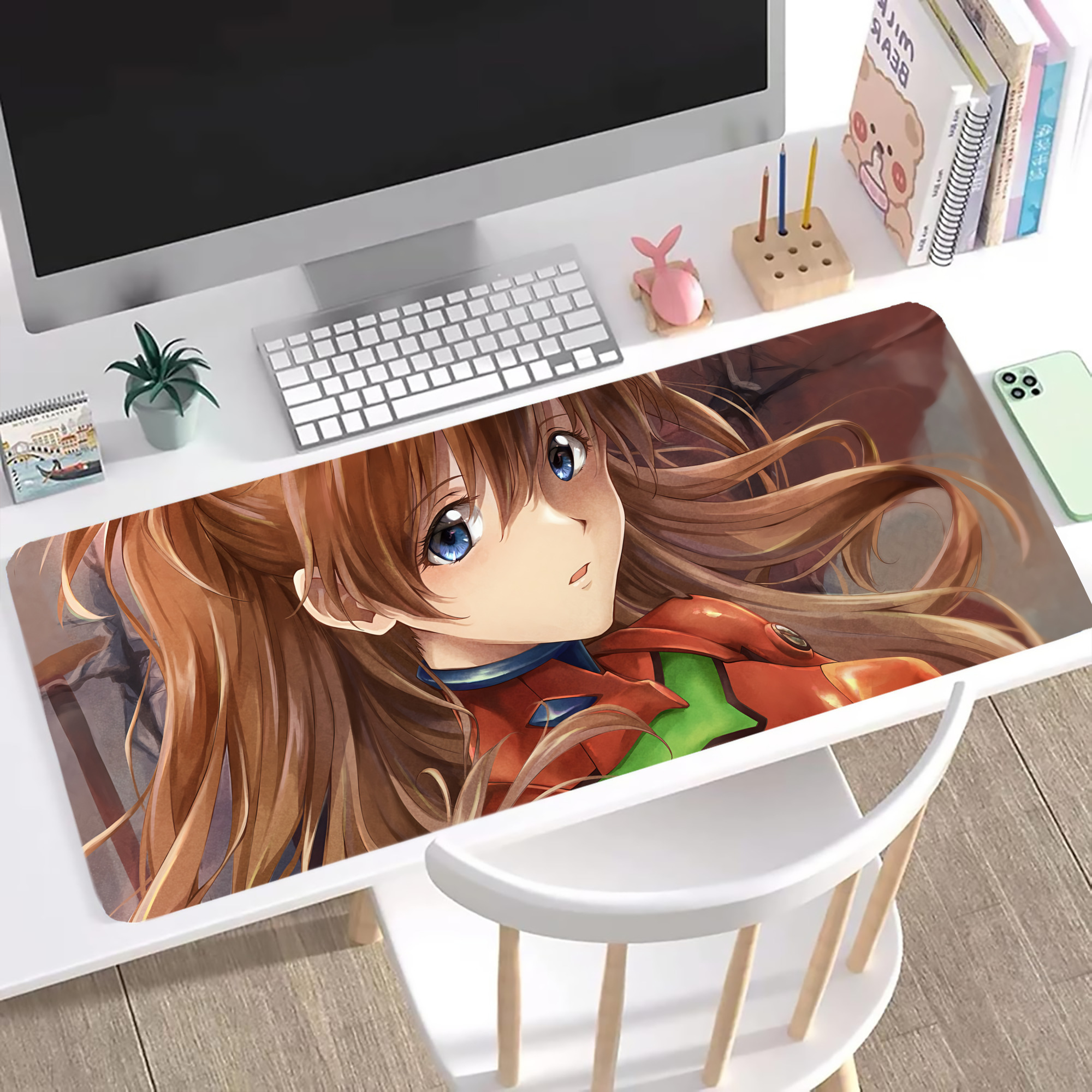 （画像用） EVA 新世紀エヴァンゲリオン ステッチ加工 大判デスクマット／滑り止めマウスパッド