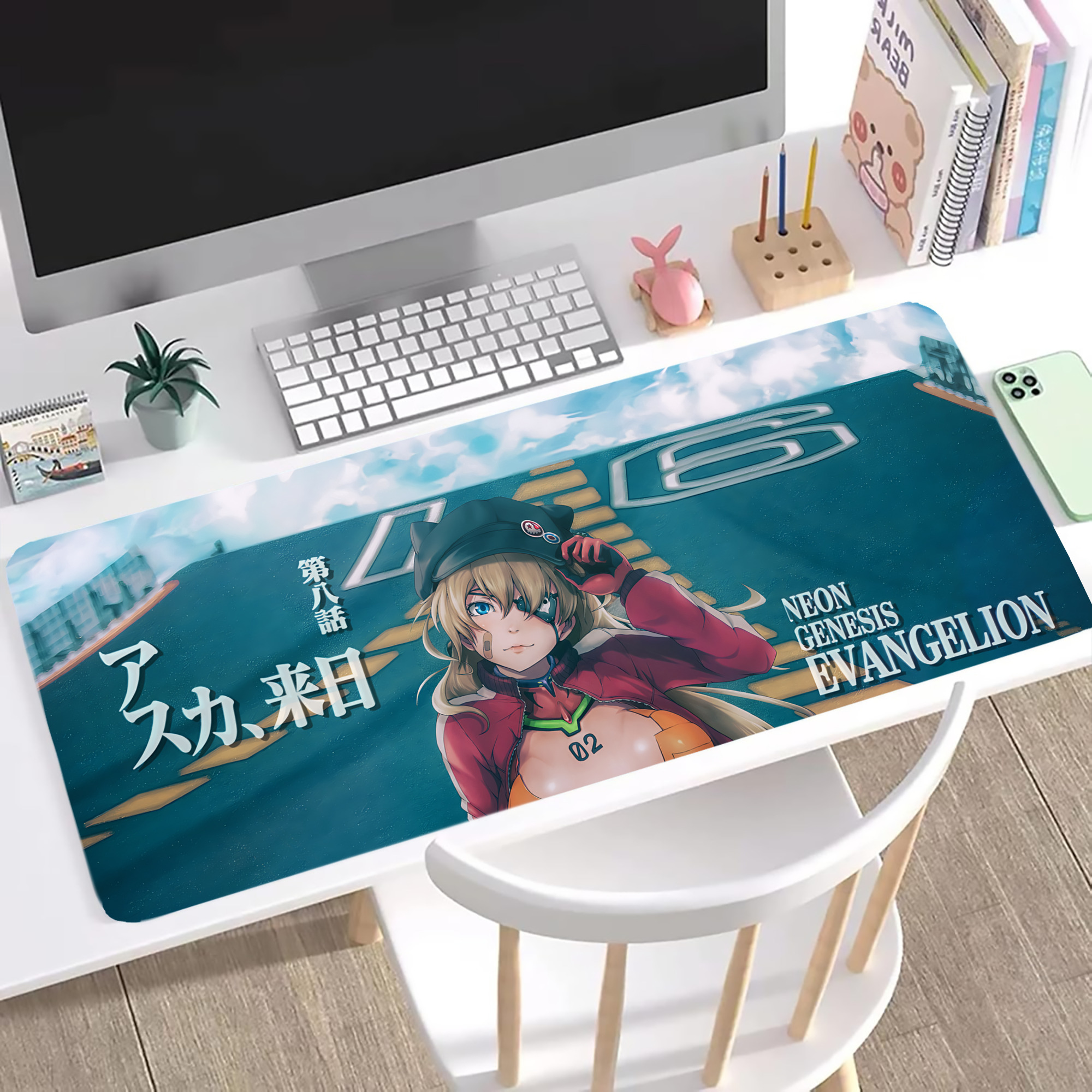 （画像用） EVA 新世紀エヴァンゲリオン ステッチ加工 大判デスクマット／滑り止めマウスパッド