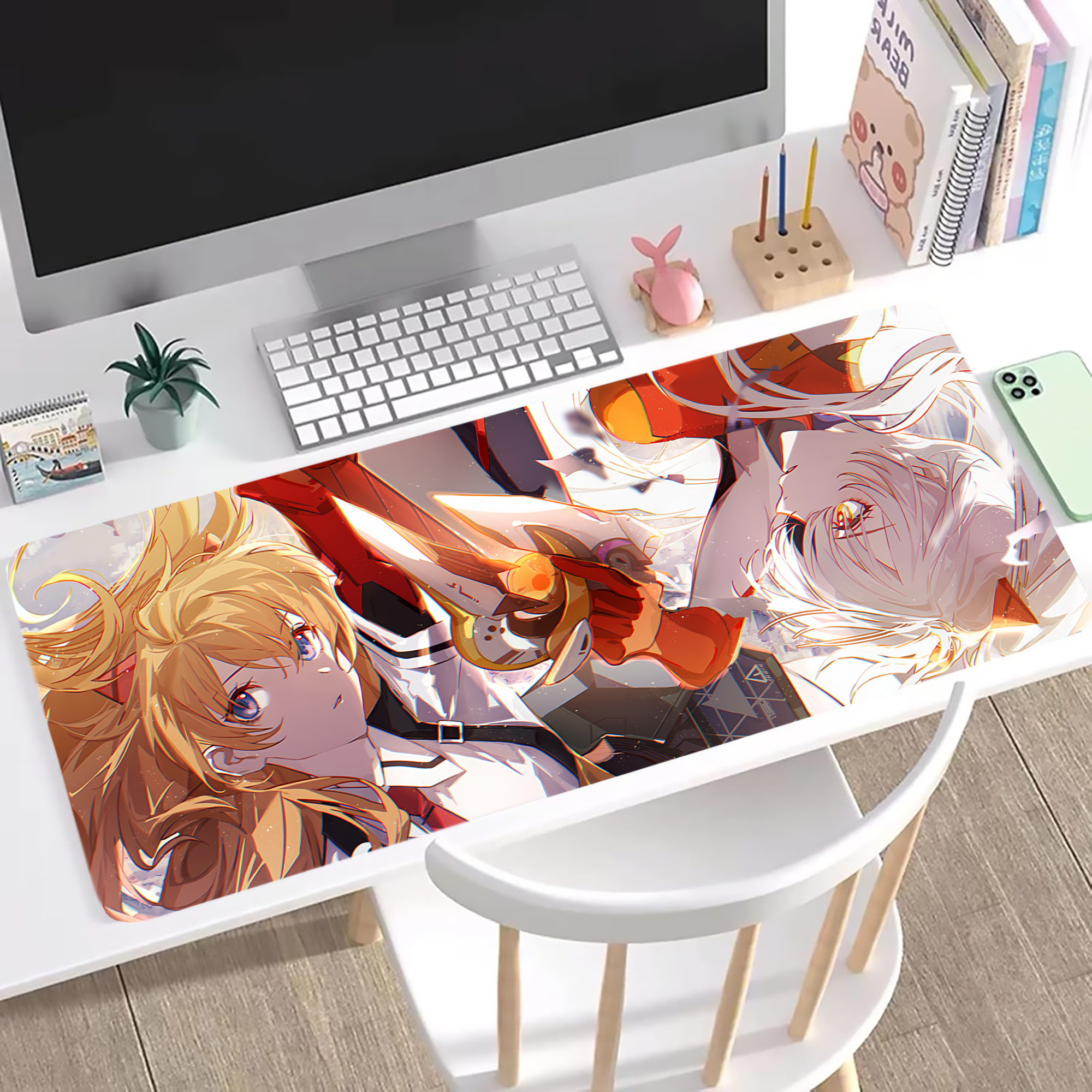 （画像用） EVA 新世紀エヴァンゲリオン ステッチ加工 大判デスクマット／滑り止めマウスパッド