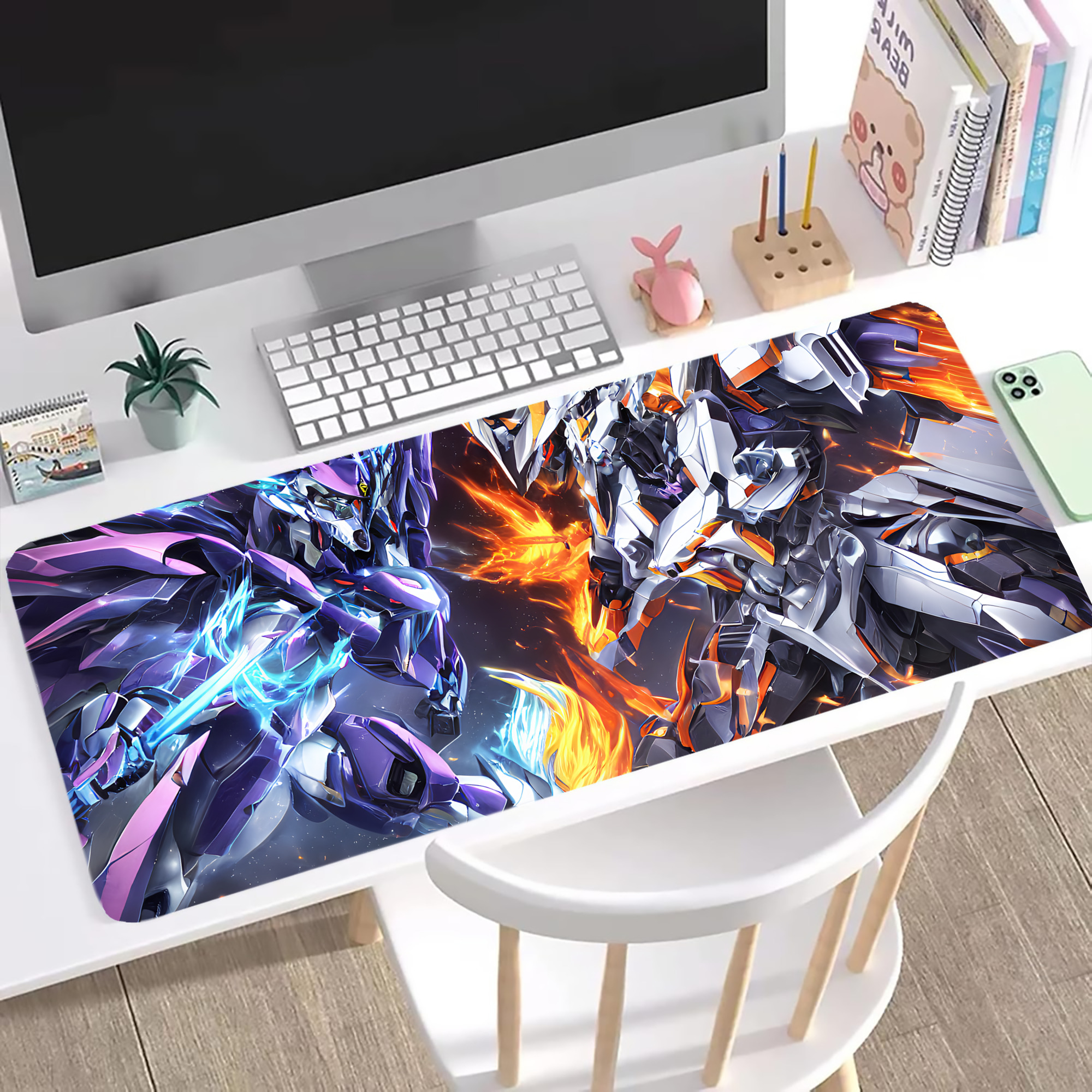 （画像用） EVA 新世紀エヴァンゲリオン ステッチ加工 大判デスクマット／滑り止めマウスパッド