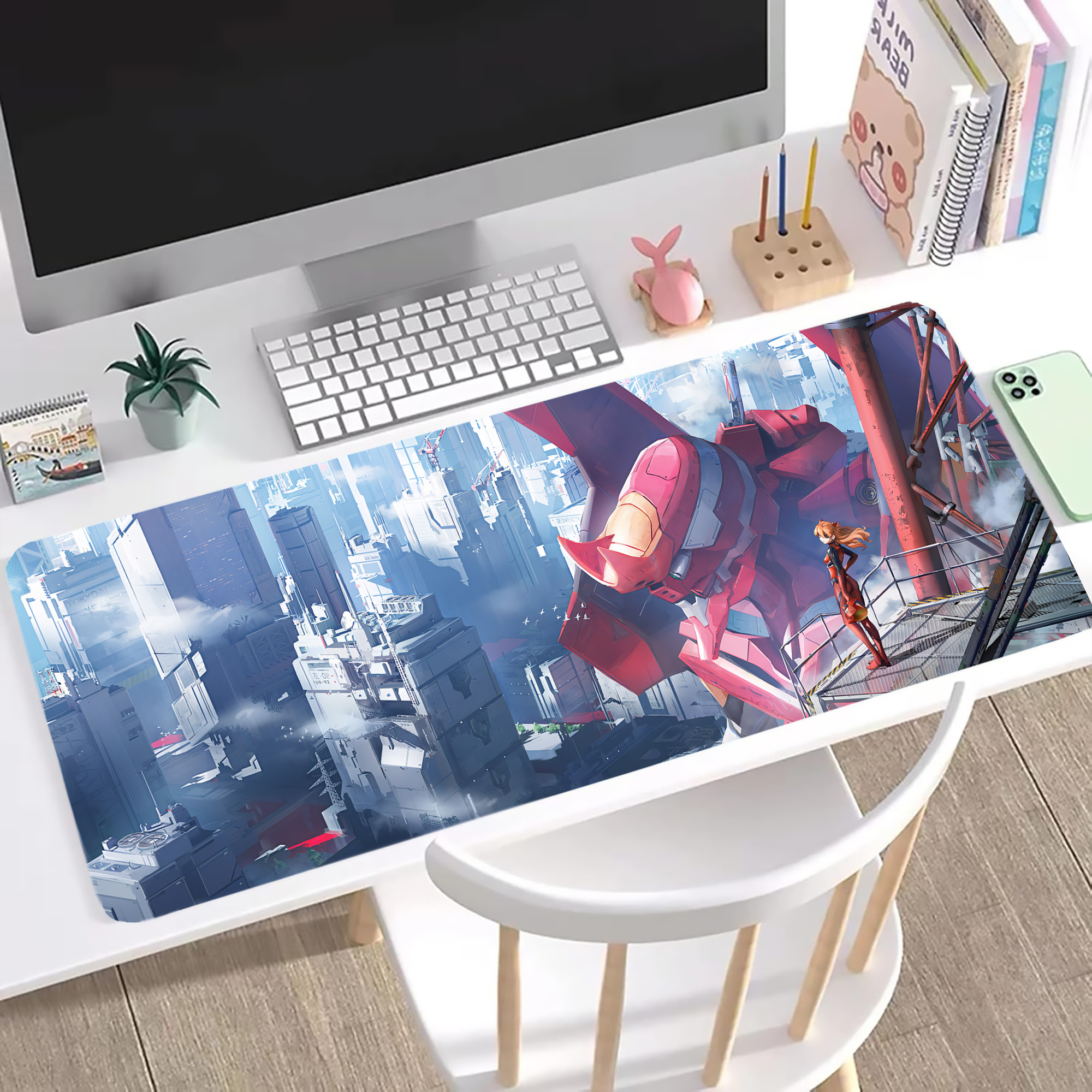 （画像用） EVA 新世紀エヴァンゲリオン ステッチ加工 大判デスクマット／滑り止めマウスパッド