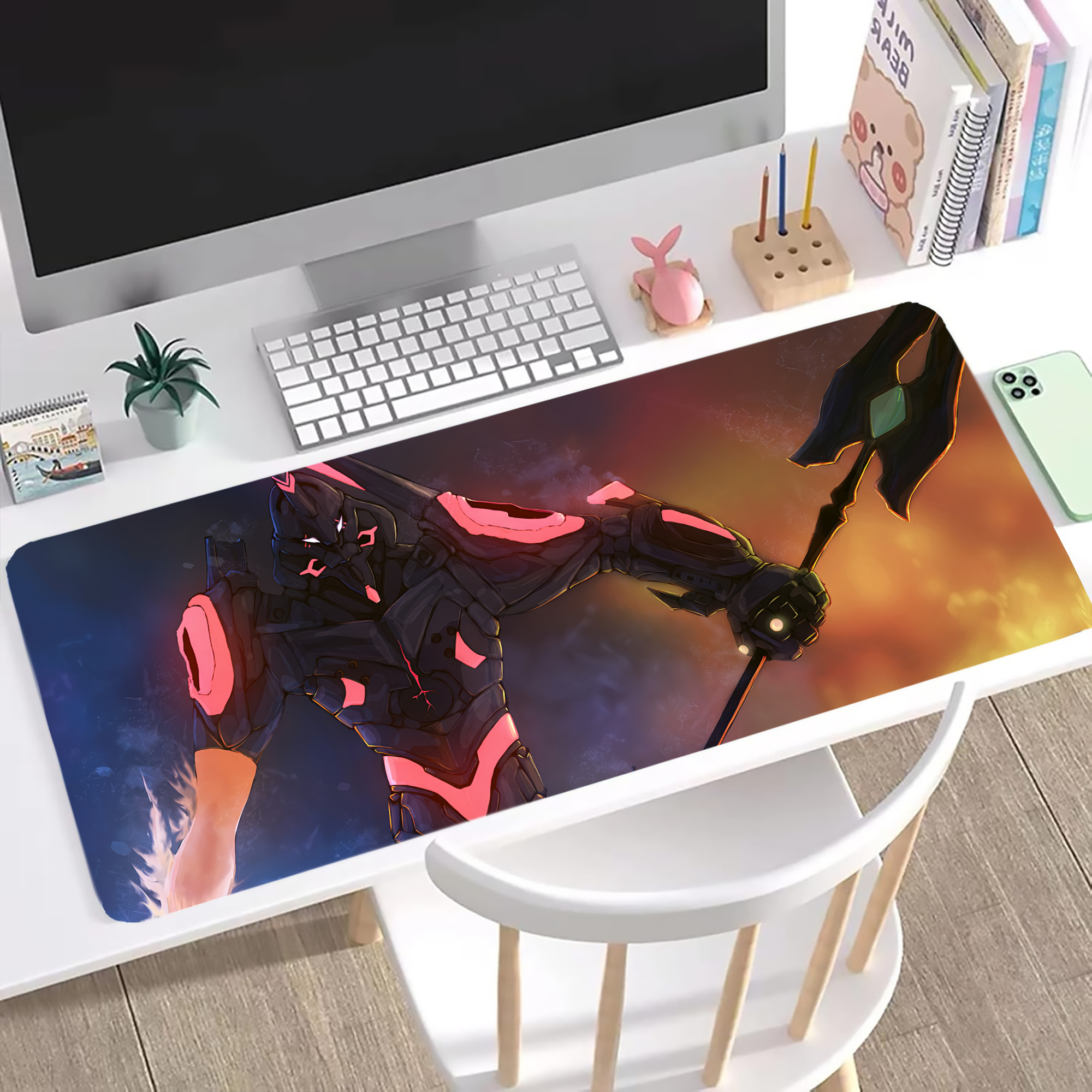 （画像用） EVA 新世紀エヴァンゲリオン ステッチ加工 大判デスクマット／滑り止めマウスパッド