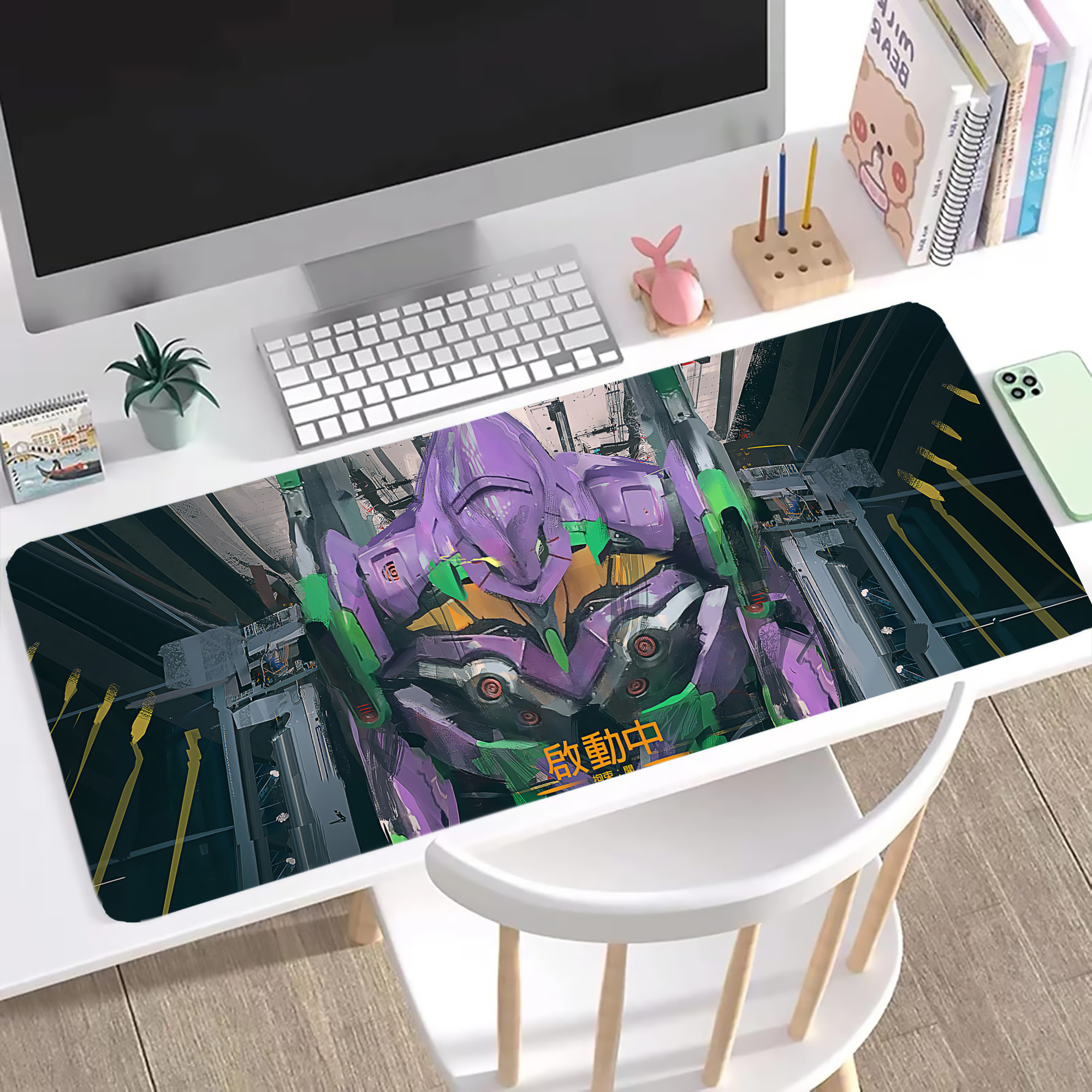 （画像用） EVA 新世紀エヴァンゲリオン ステッチ加工 大判デスクマット／滑り止めマウスパッド