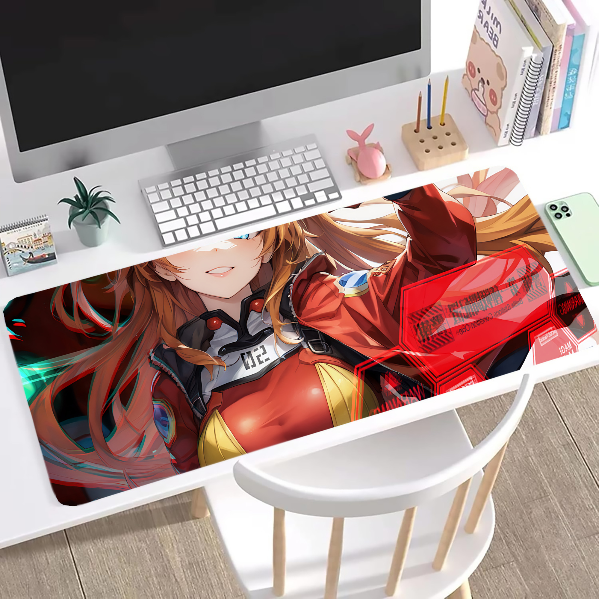 （画像用） EVA 新世紀エヴァンゲリオン ステッチ加工 大判デスクマット／滑り止めマウスパッド