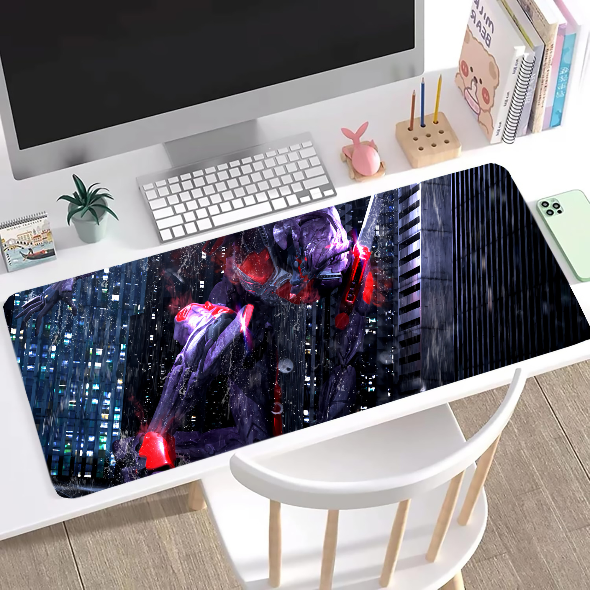 （画像用） EVA 新世紀エヴァンゲリオン ステッチ加工 大判デスクマット／滑り止めマウスパッド