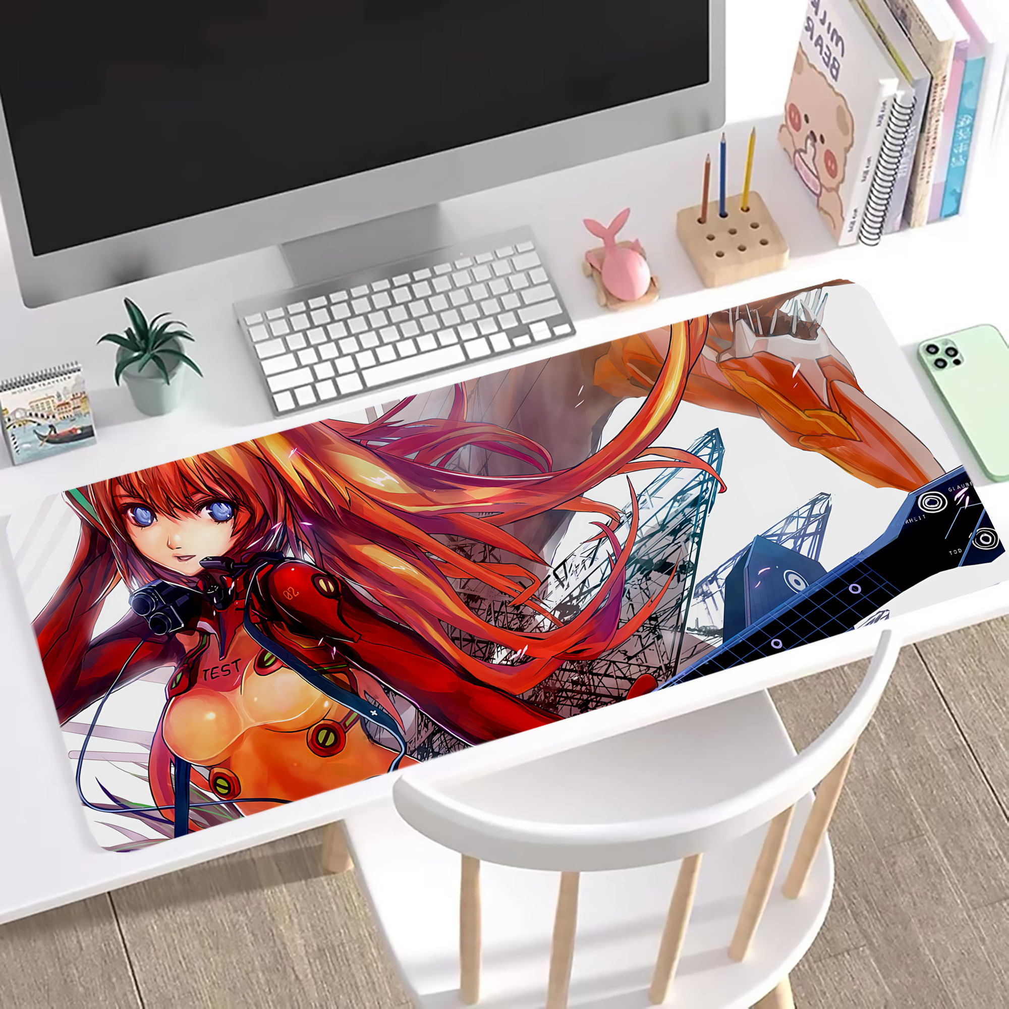 （画像用） EVA 新世紀エヴァンゲリオン ステッチ加工 大判デスクマット／滑り止めマウスパッド
